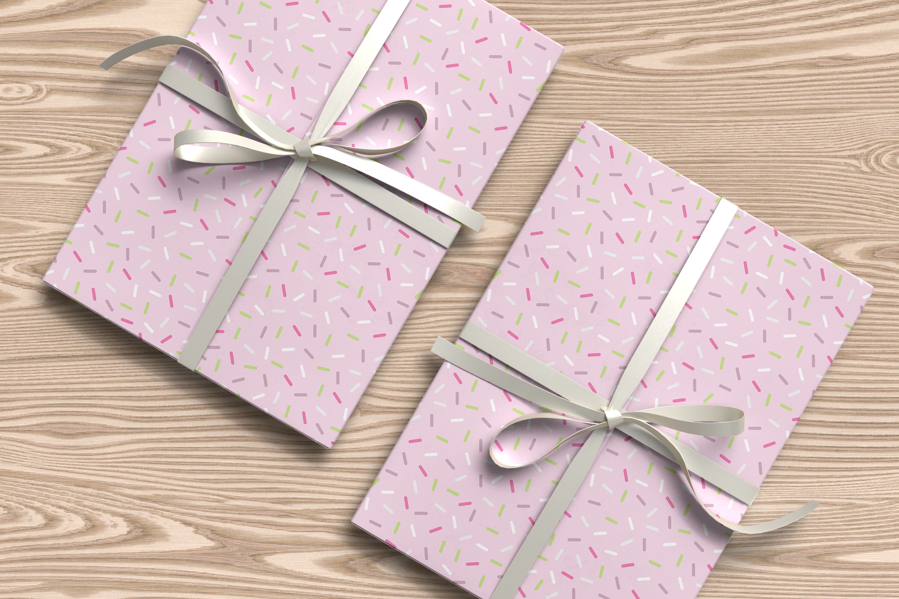 Light Pink Sprinkle Wrapping Paper – Fun Pastel Gift Wrap Sheet for Birthdays & Celebrations