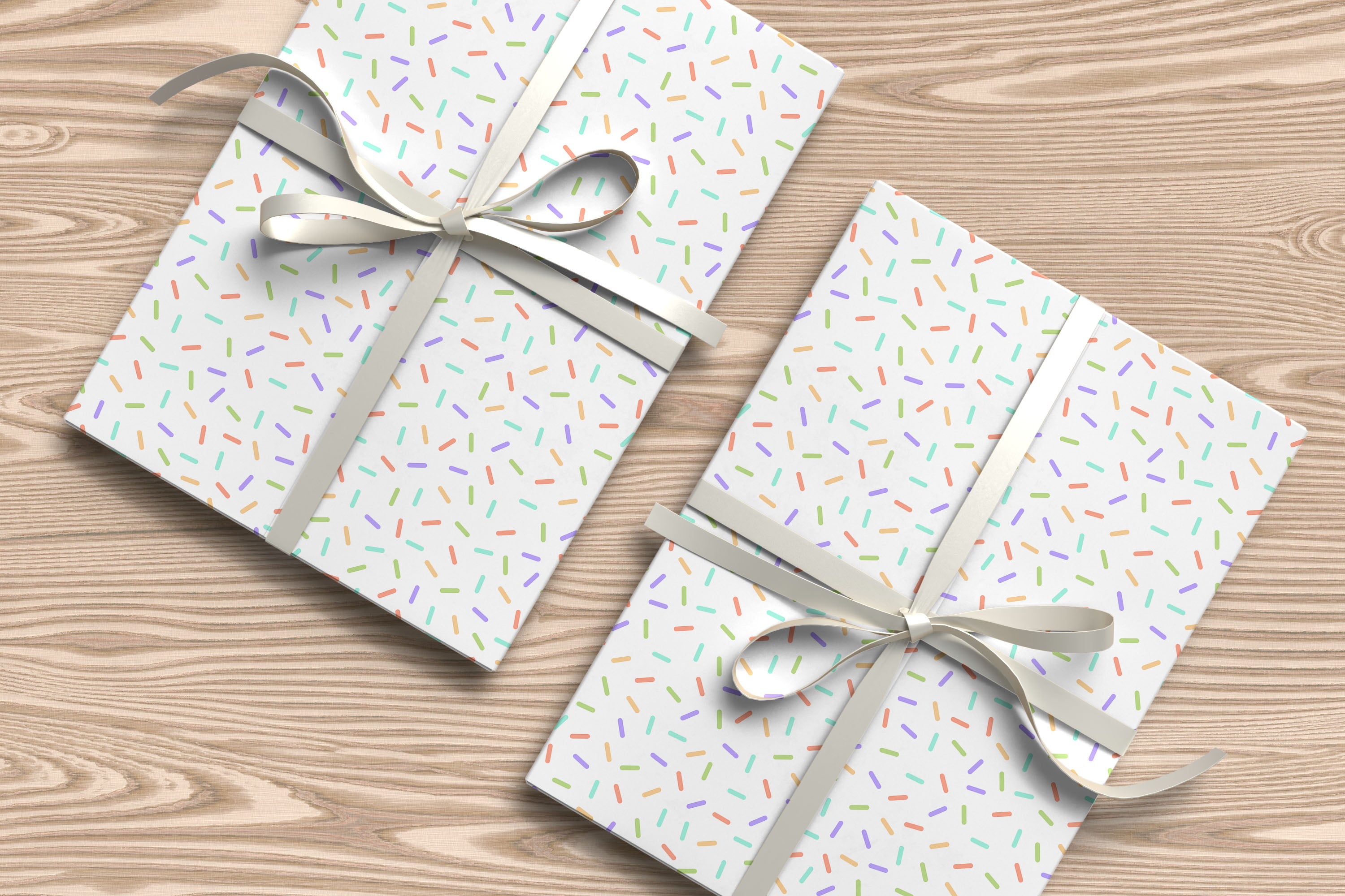 White Sprinkle Wrapping Paper – Fun Pastel Gift Wrap Sheet for Birthdays & Celebrations