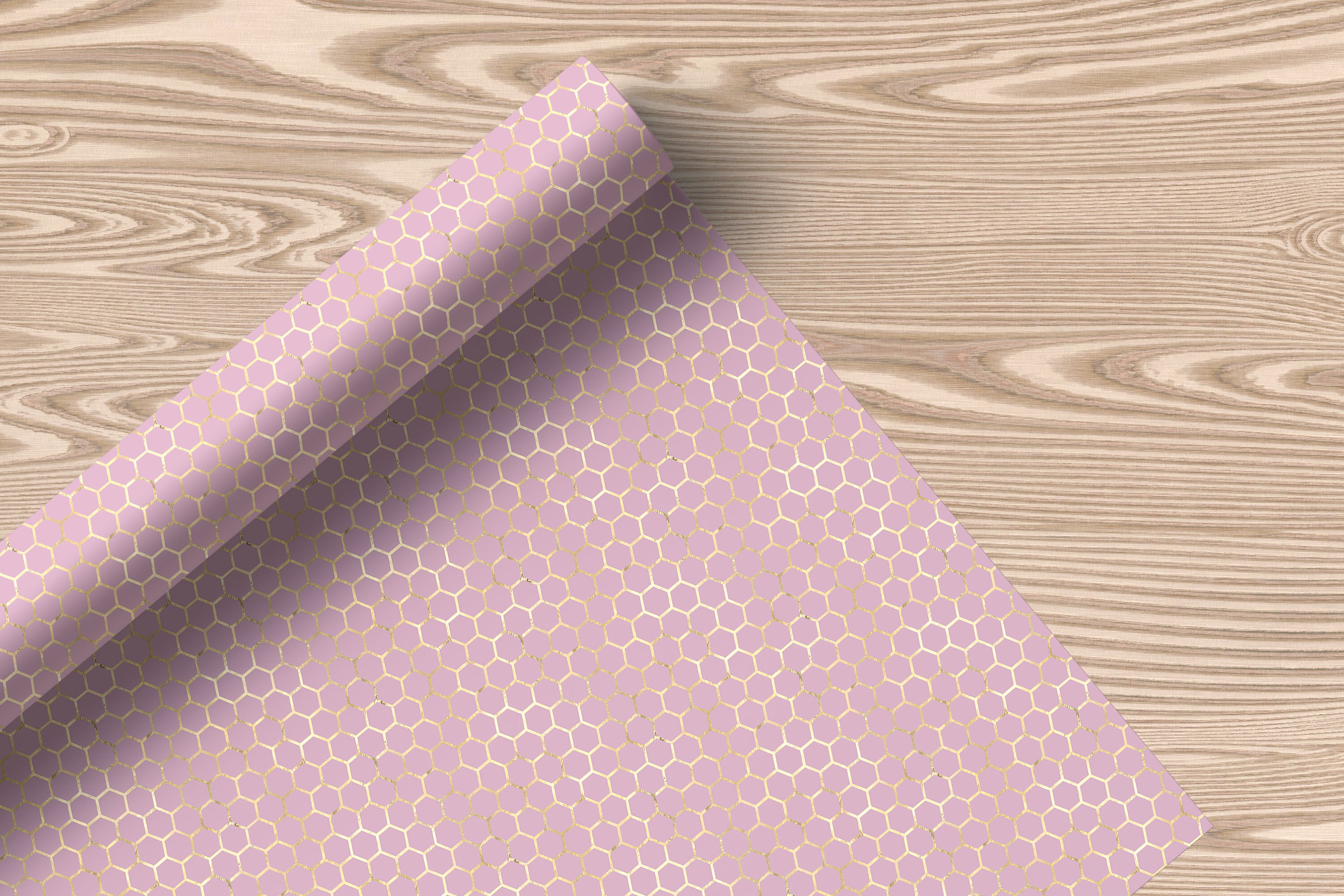 Geometric Wrapping Paper – Honeycomb Pattern Gift Wrap for Modern Stylish Presents
