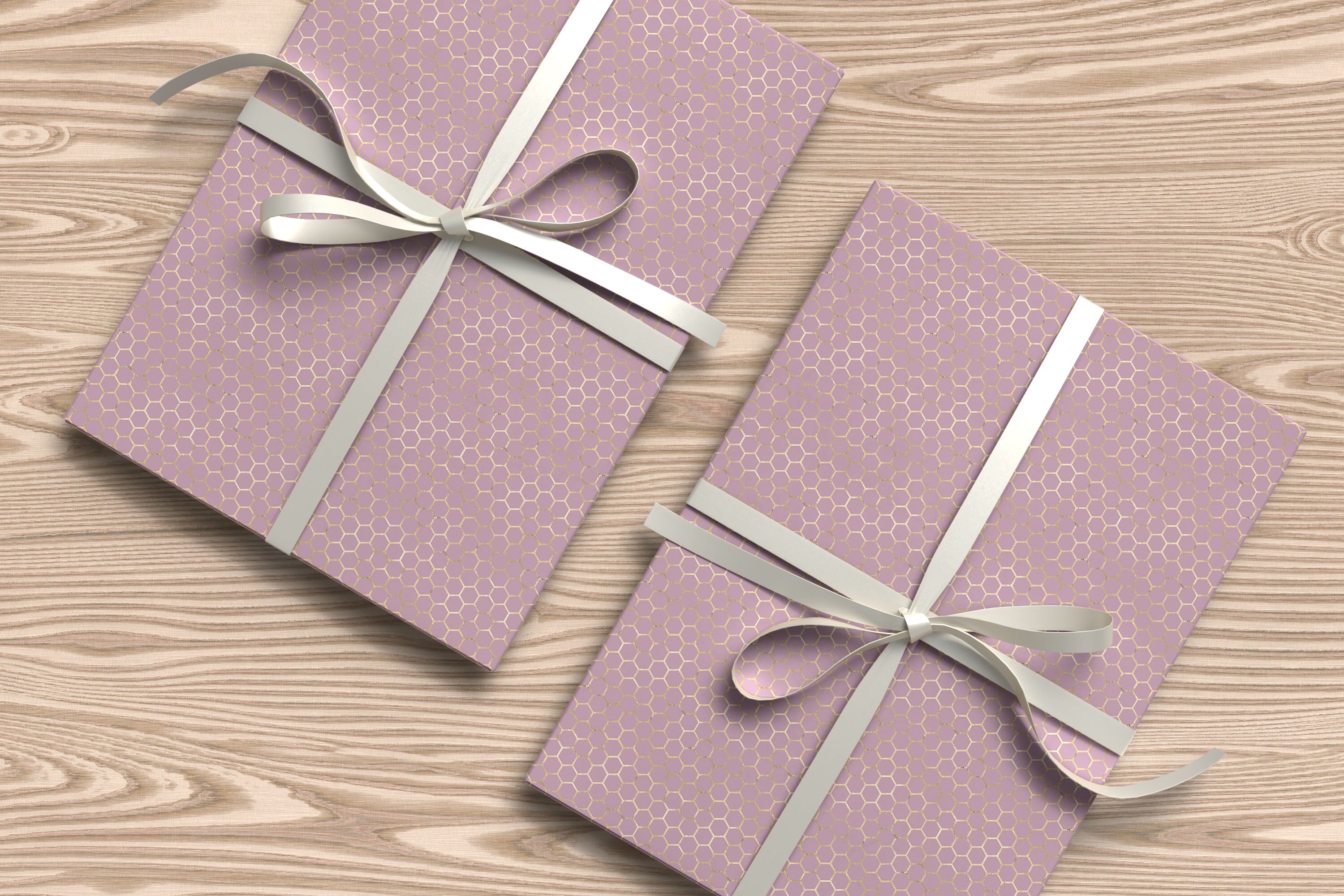 Geometric Wrapping Paper – Honeycomb Pattern Gift Wrap for Modern Stylish Presents