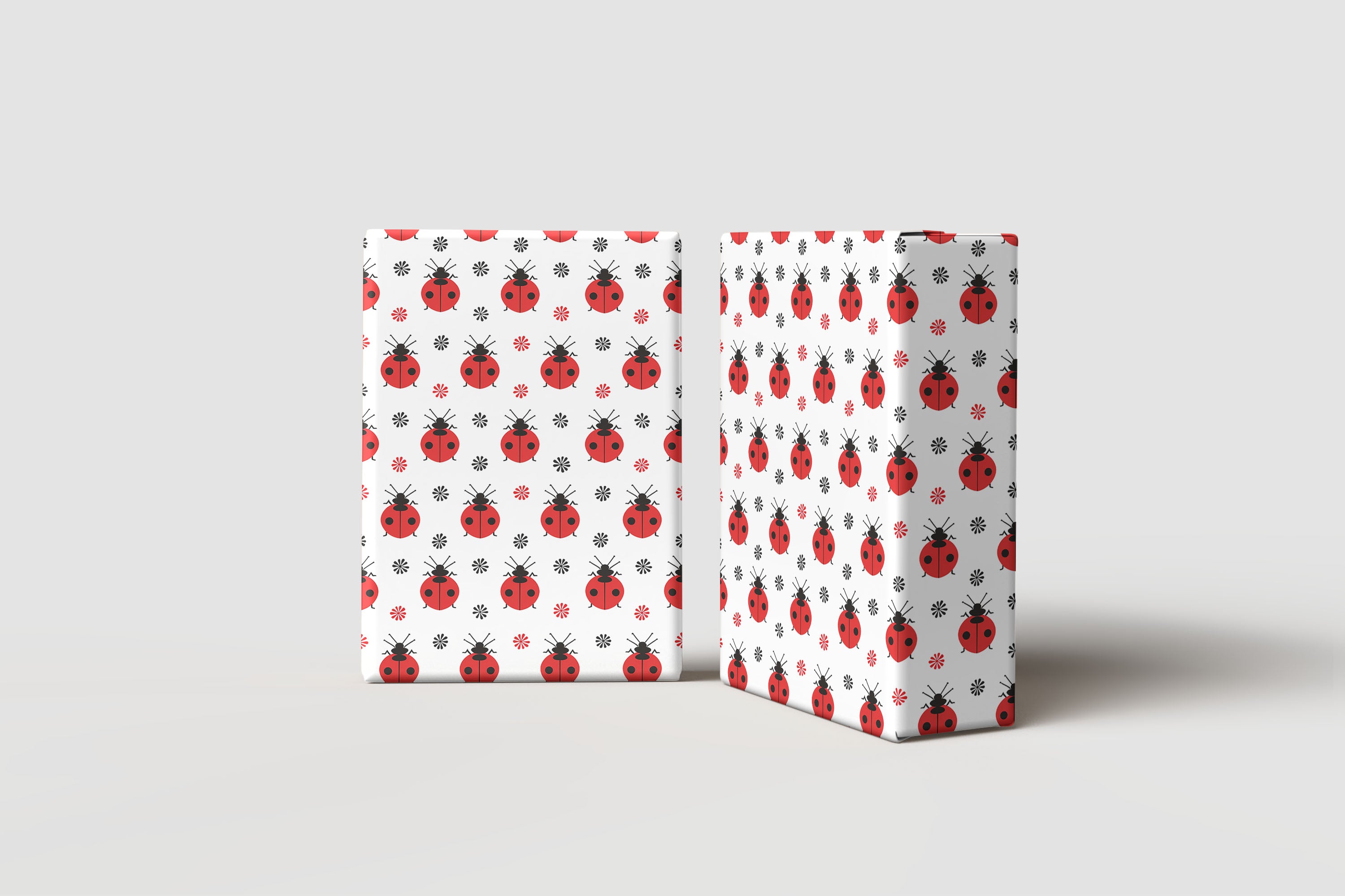 Cute Ladybird Wrapping Paper – Red & Black Bug Print Gift Wrap for Kids