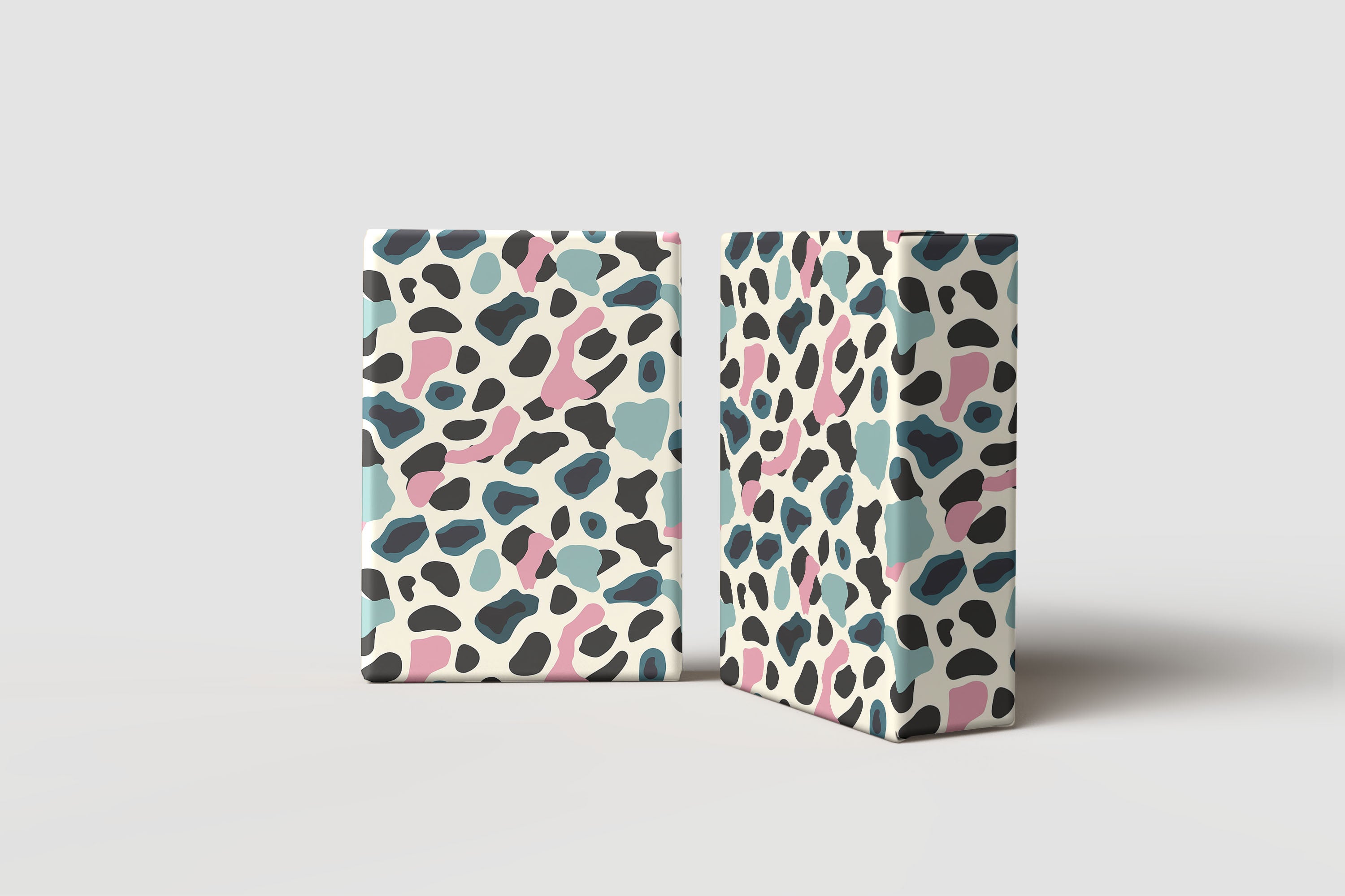 Pastel Leopard Print Wrapping Paper – Pink, Blue & Teal Animal Print Gift Wrap on Cream