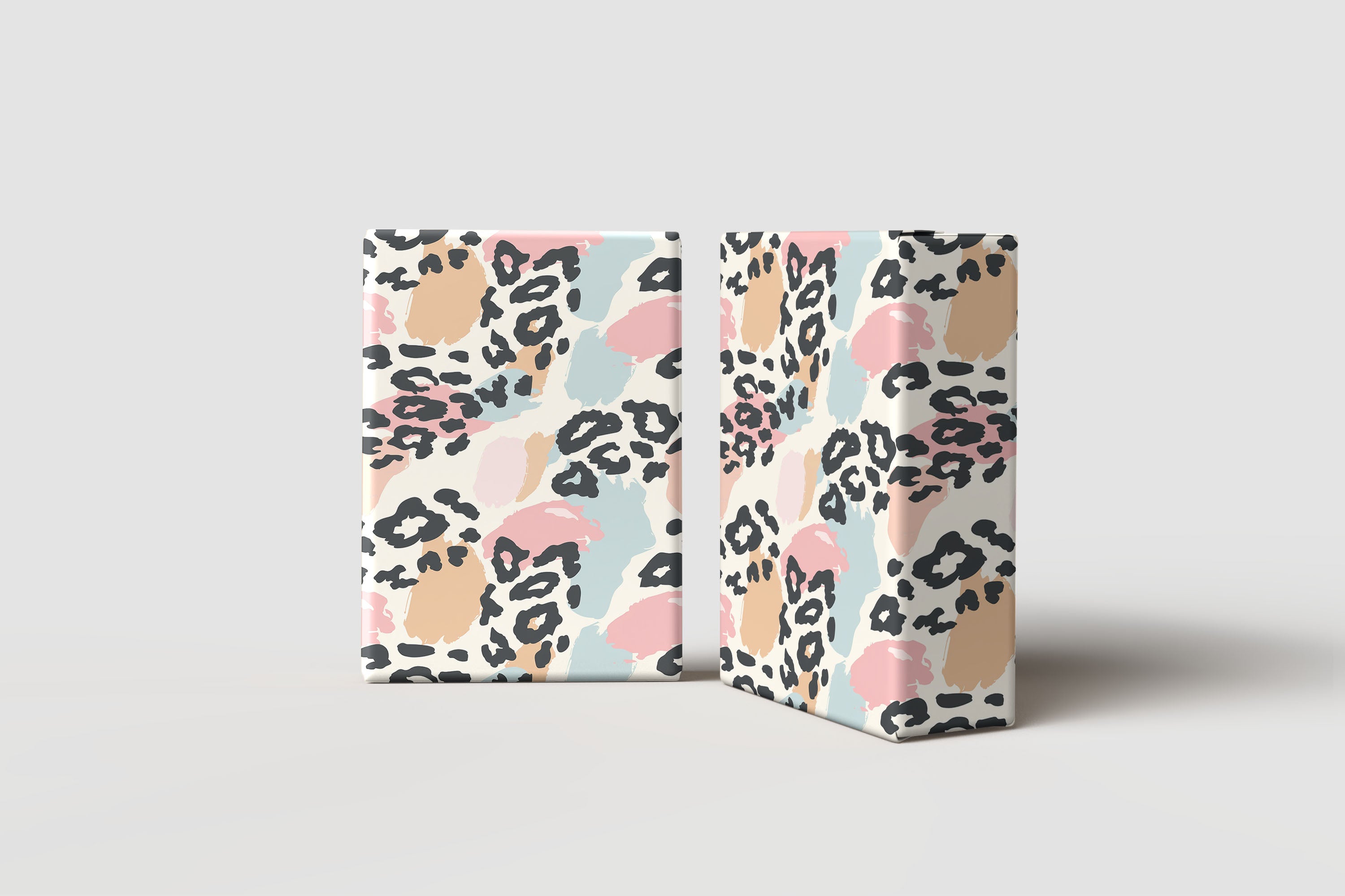Neutral Pastel Leopard Print Wrapping Paper – Soft Blush & Beige Brush Stroke Animal Gift Wrap