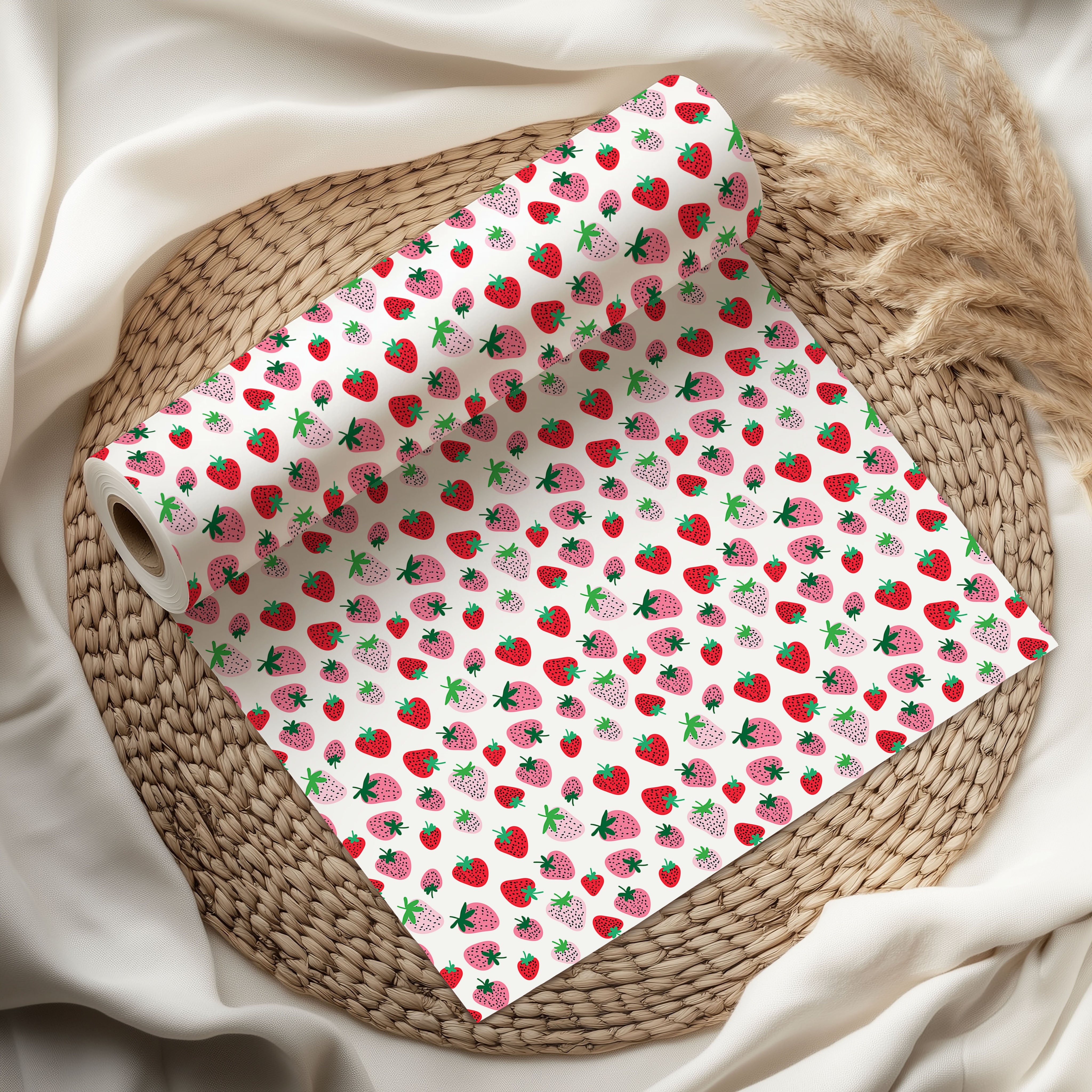 Cute Strawberry Pattern Wrapping Paper – Fun Fruit-Themed Gift Wrap for Summer