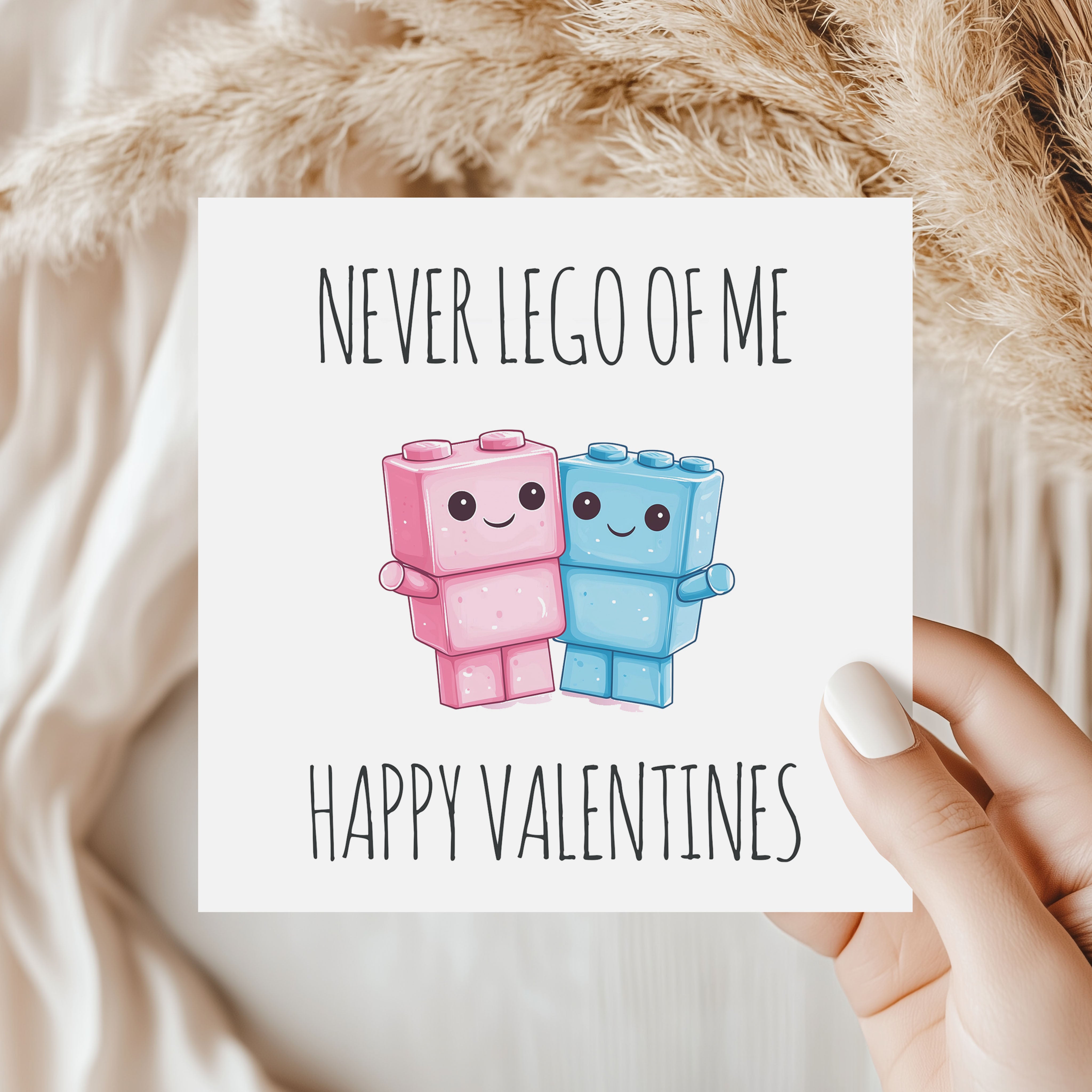 Never Lego Valentines Day Card 14.5cm Square Matte