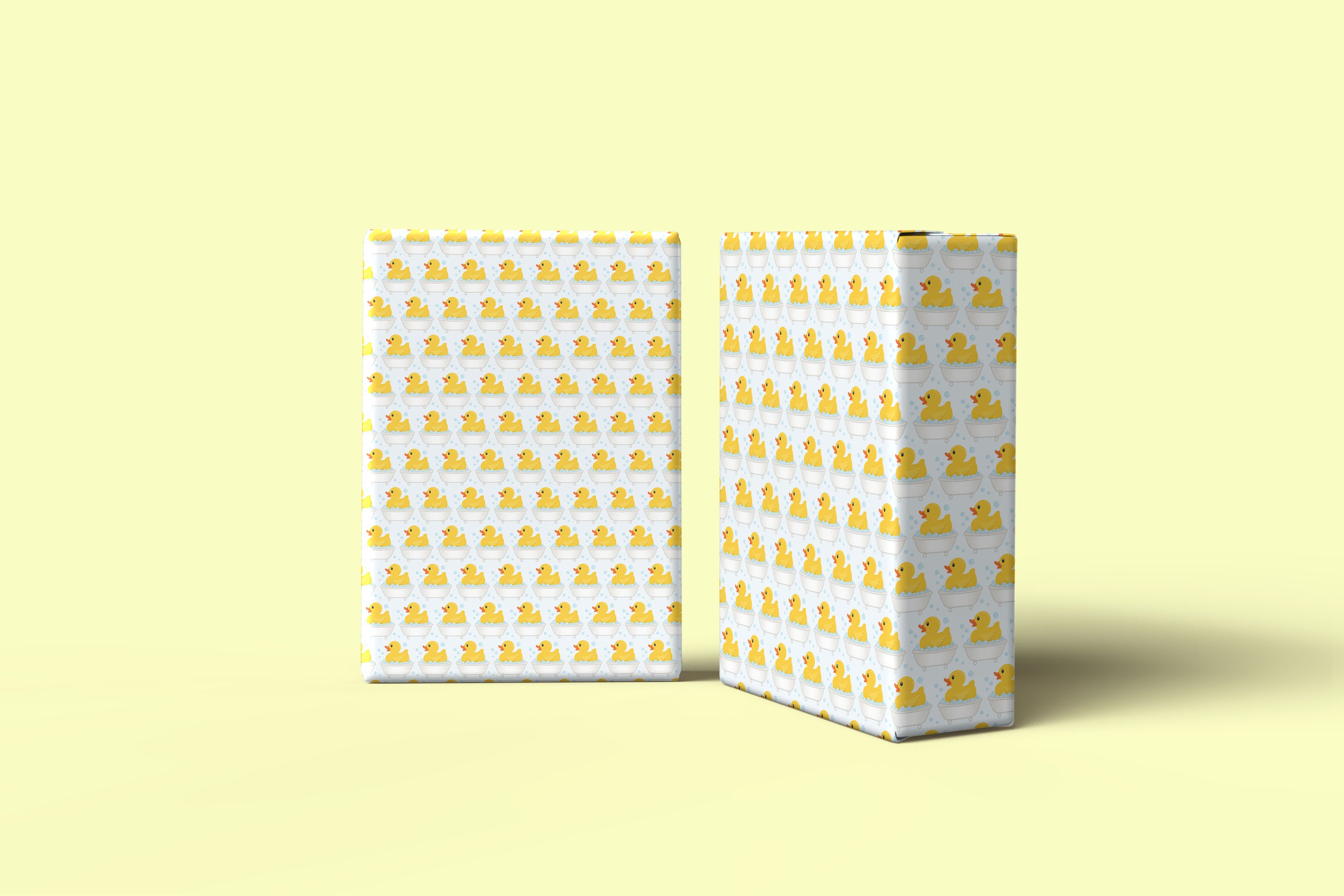Rubber Ducks Bath Time Pattern Wrapping Paper Custom Printed Gift Wrap
