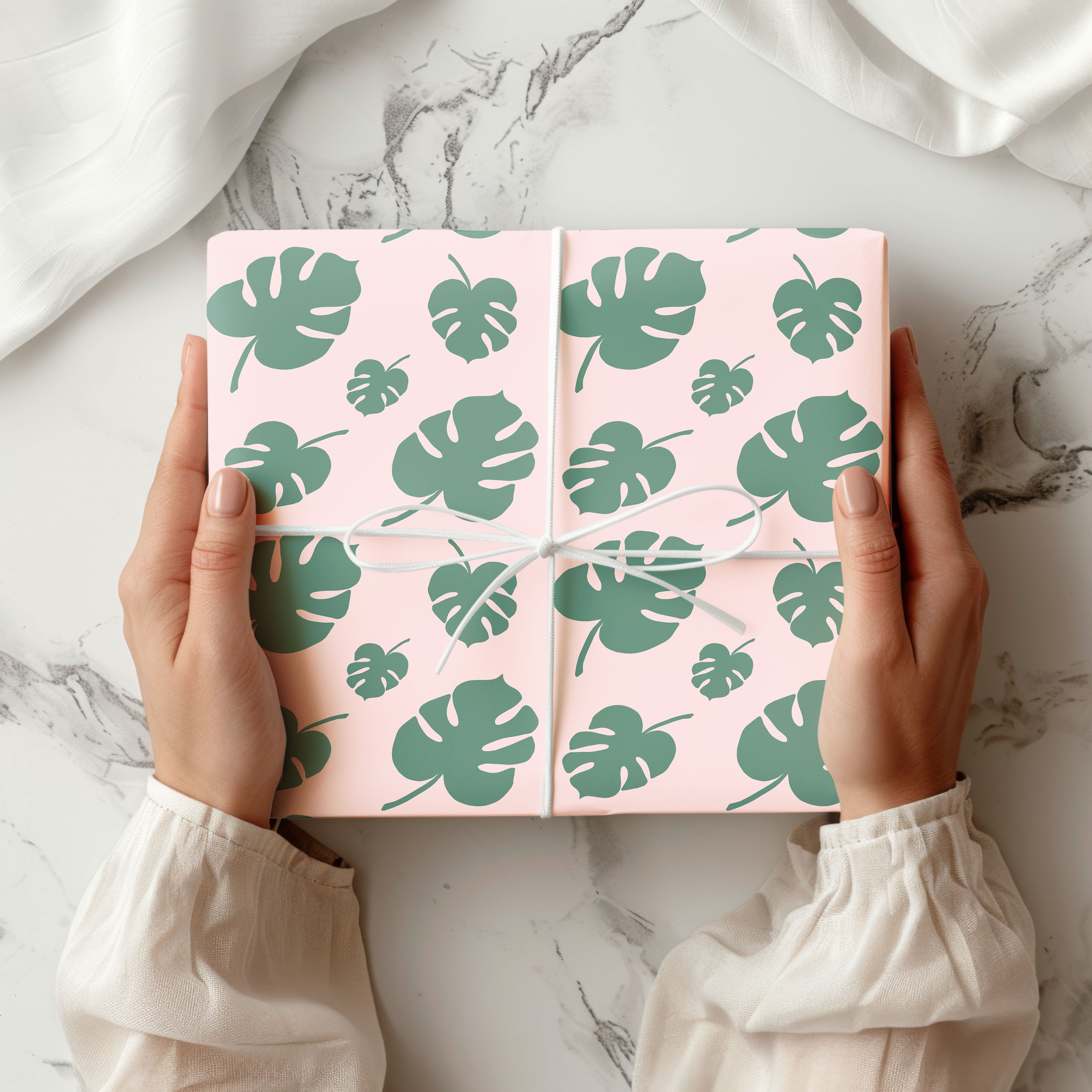 Abstract Leaves Pattern Wrapping Paper Custom Printed Gift Wrap