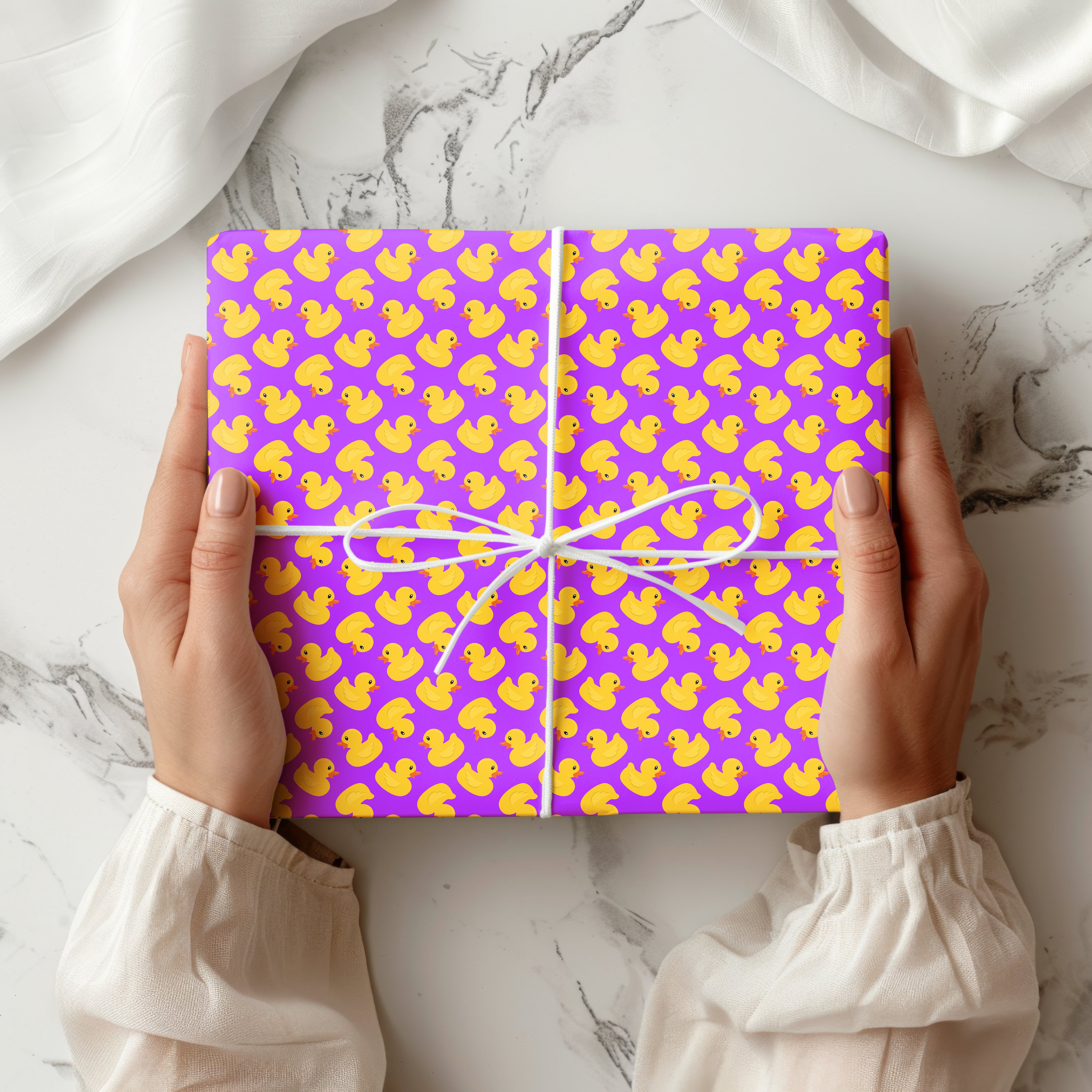 Yellow Rubber Duck Gift Wrapping Paper Sheets – Pack of 2 50x70cm Purple