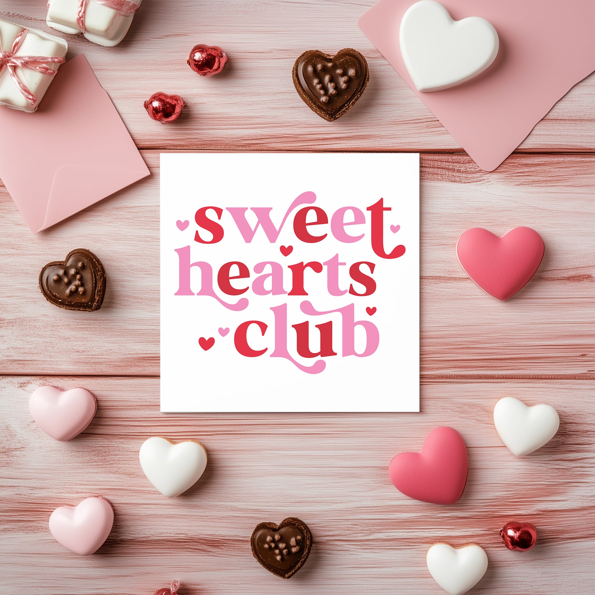 Sweethearts Club Valentine's Card - Retro Pink Aesthetic Love Card