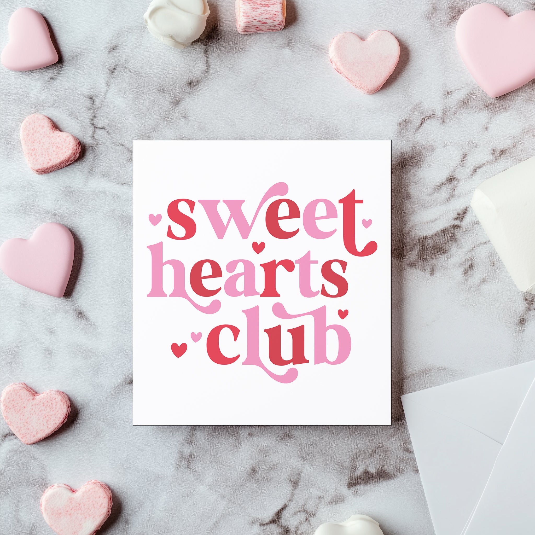 Sweethearts Club Valentine's Card - Retro Pink Aesthetic Love Card