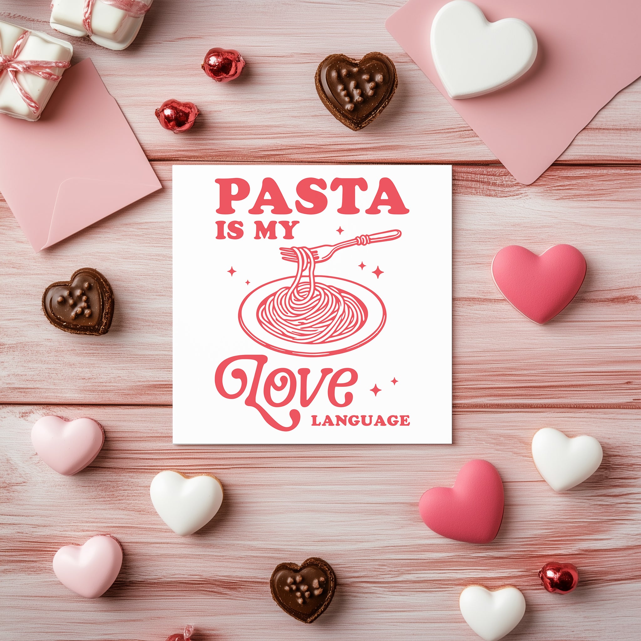 Pasta is My Love Language Card - Funny Foodie Valentine's Day Card