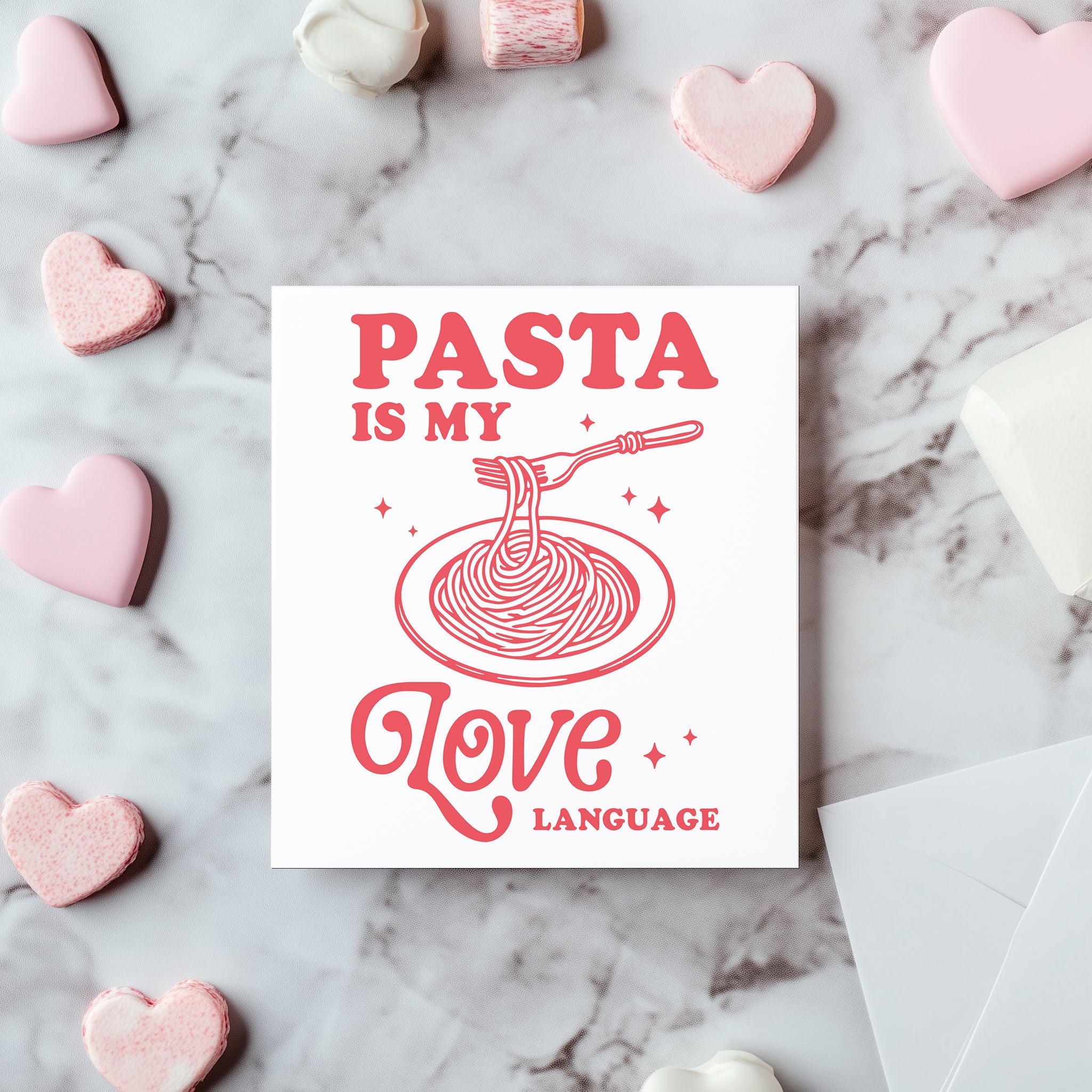 Pasta is My Love Language Card - Funny Foodie Valentine's Day Card