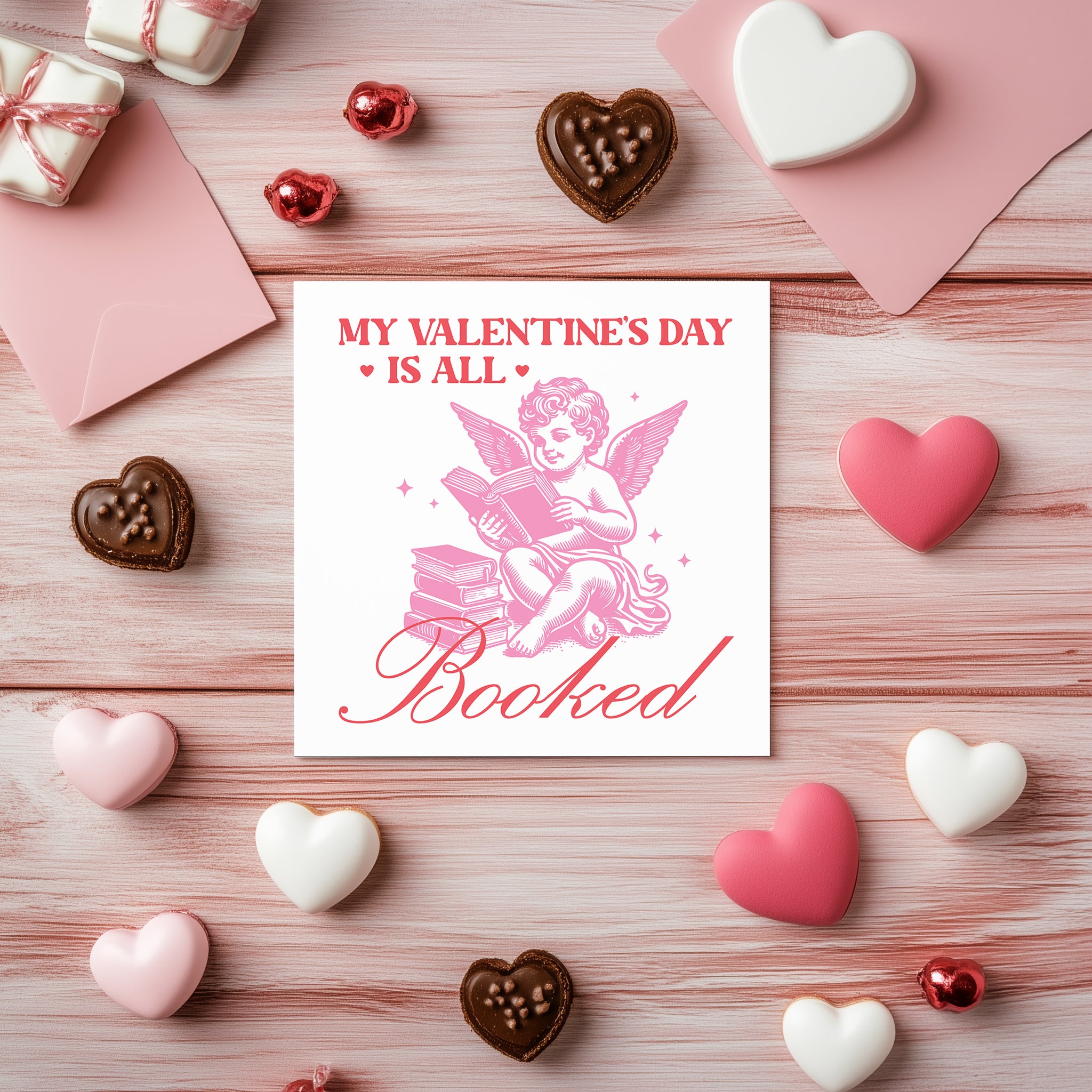 My Valentine’s Day is All Booked Card - Funny Book Lover Valentine