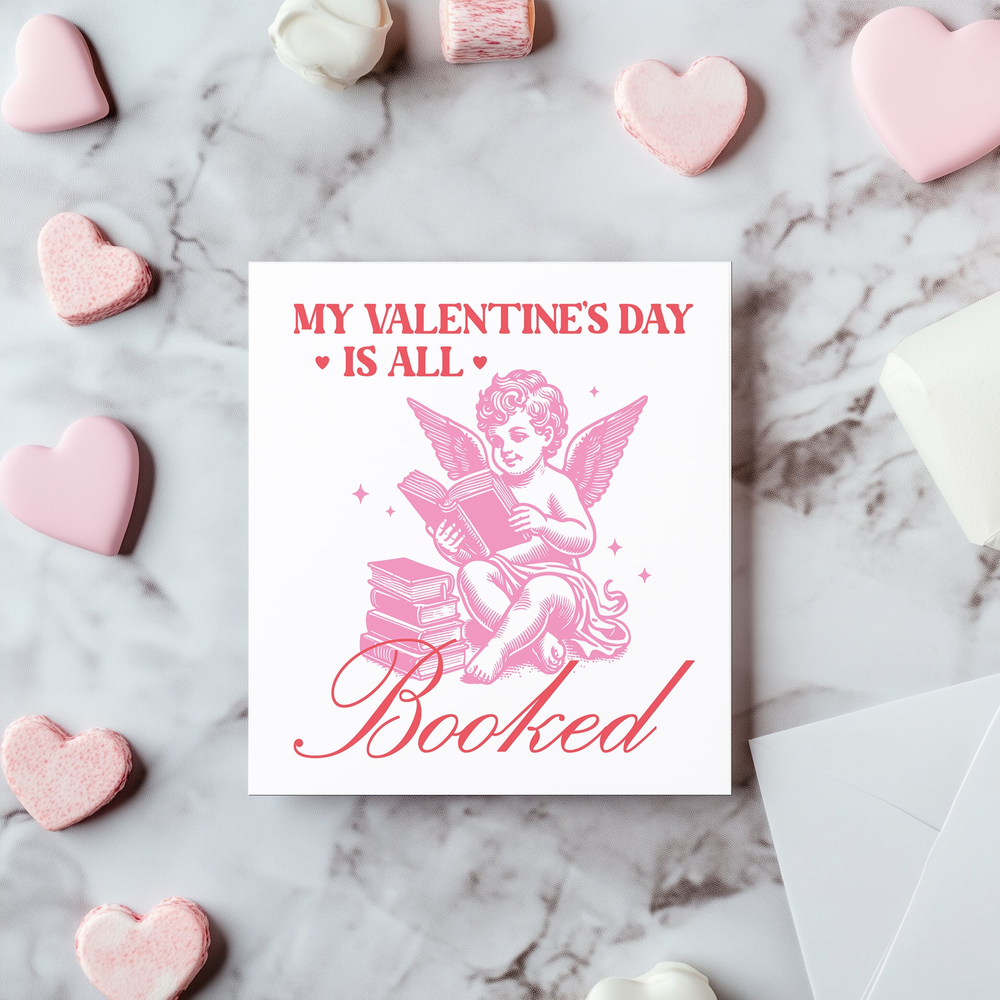 My Valentine’s Day is All Booked Card - Funny Book Lover Valentine