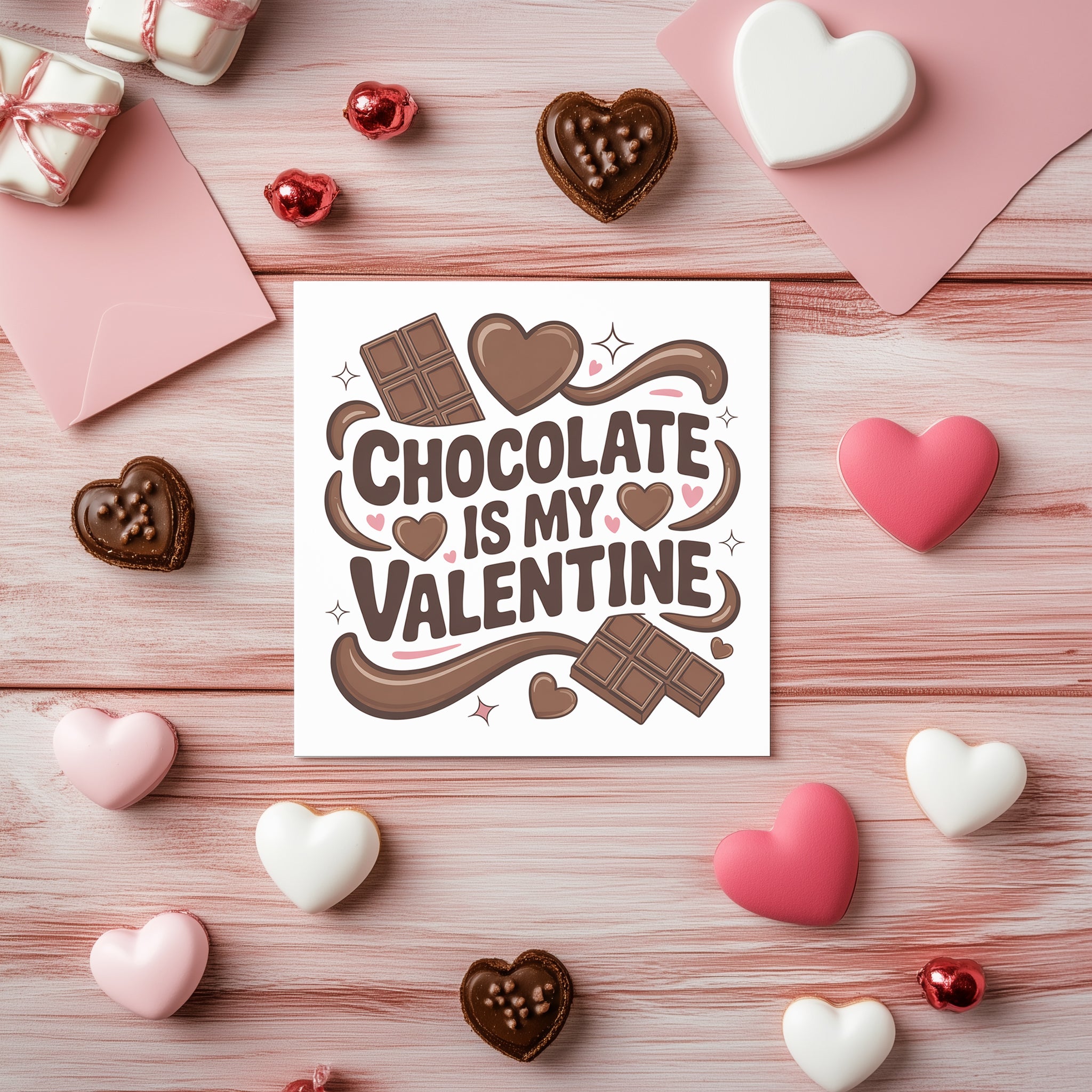 Chocolate is My Valentine Card - Funny Valentine's Day Chocolate Card
