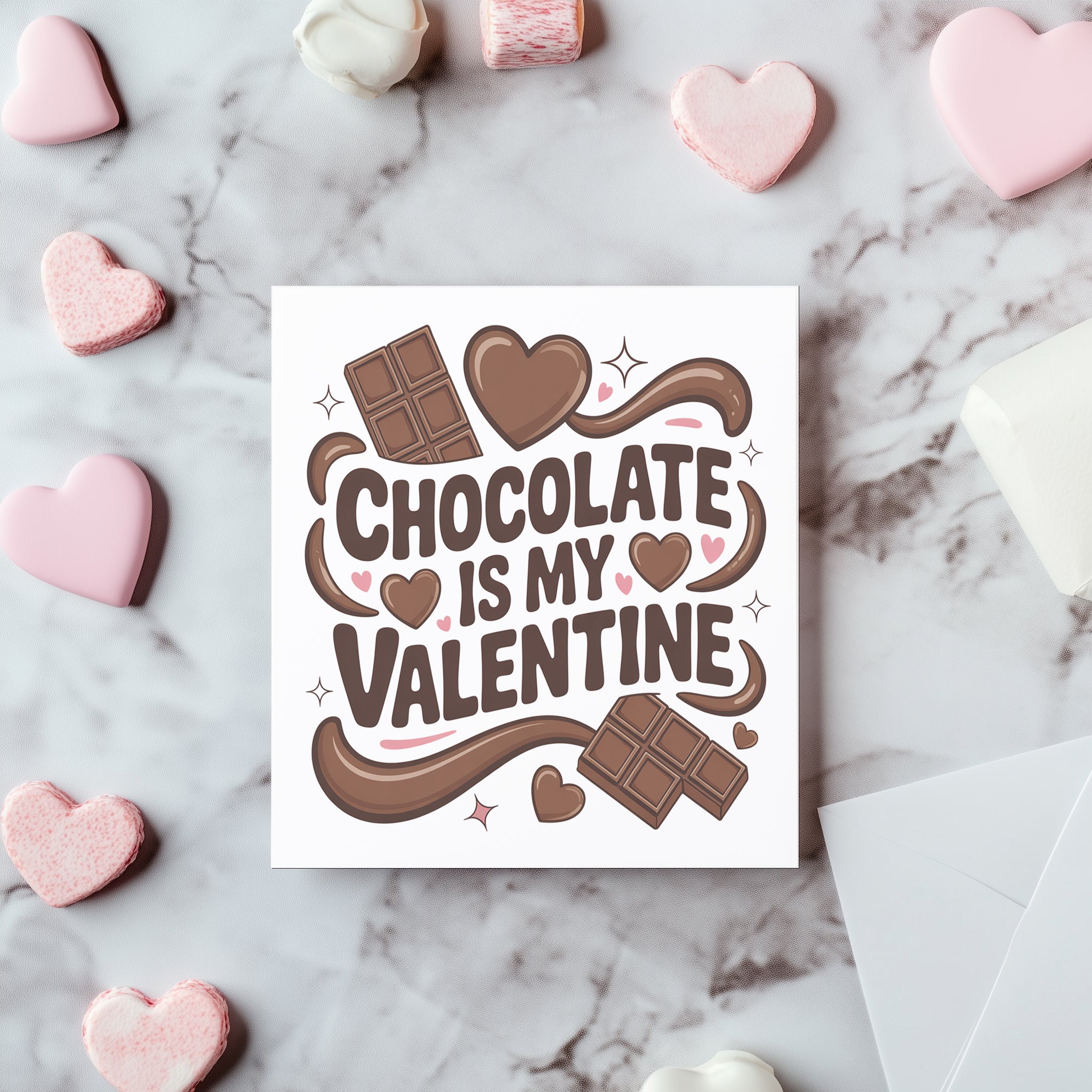 Chocolate is My Valentine Card - Funny Valentine's Day Chocolate Card