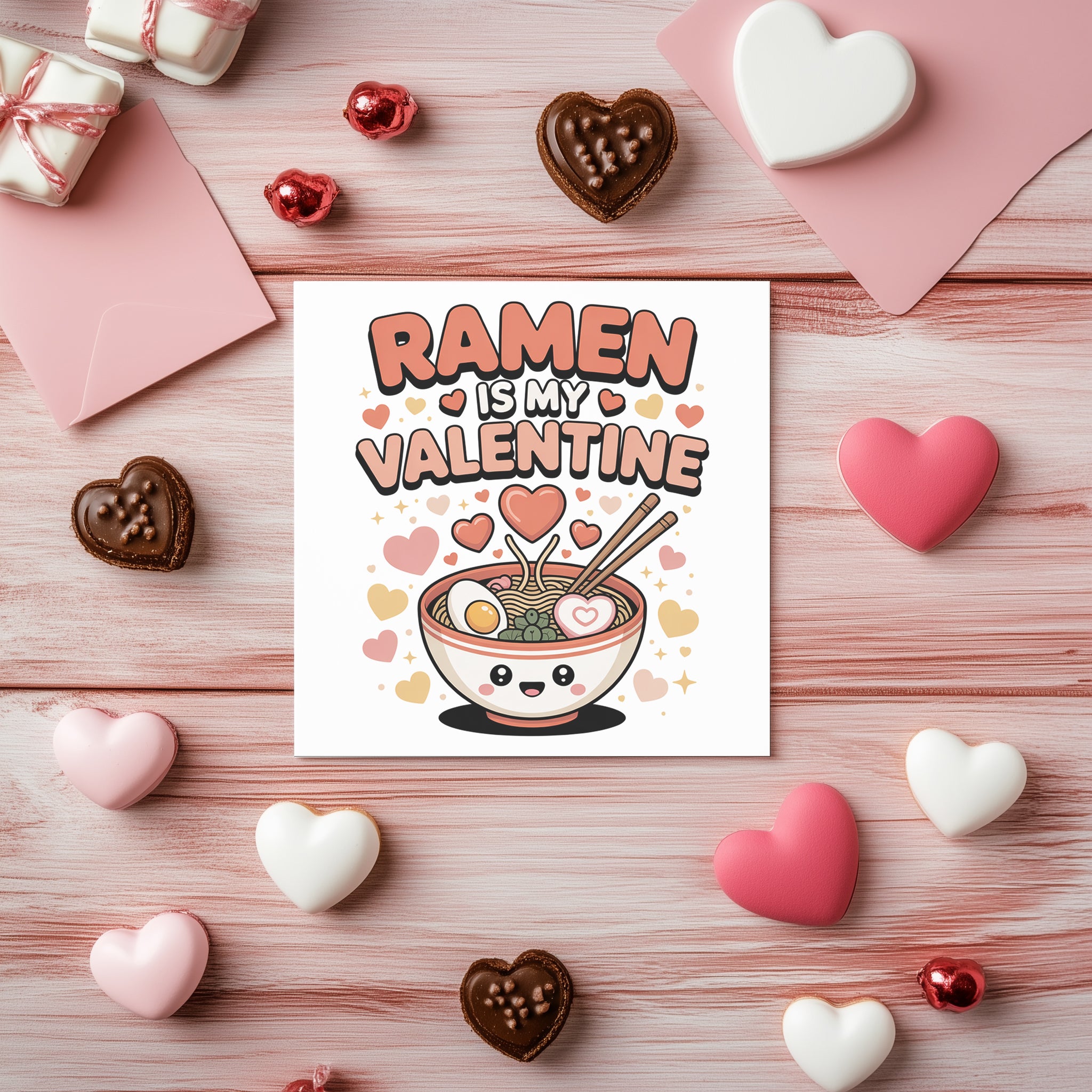Ramen is My Valentine Card - Cute Kawaii Foodie Valentine's Day Card