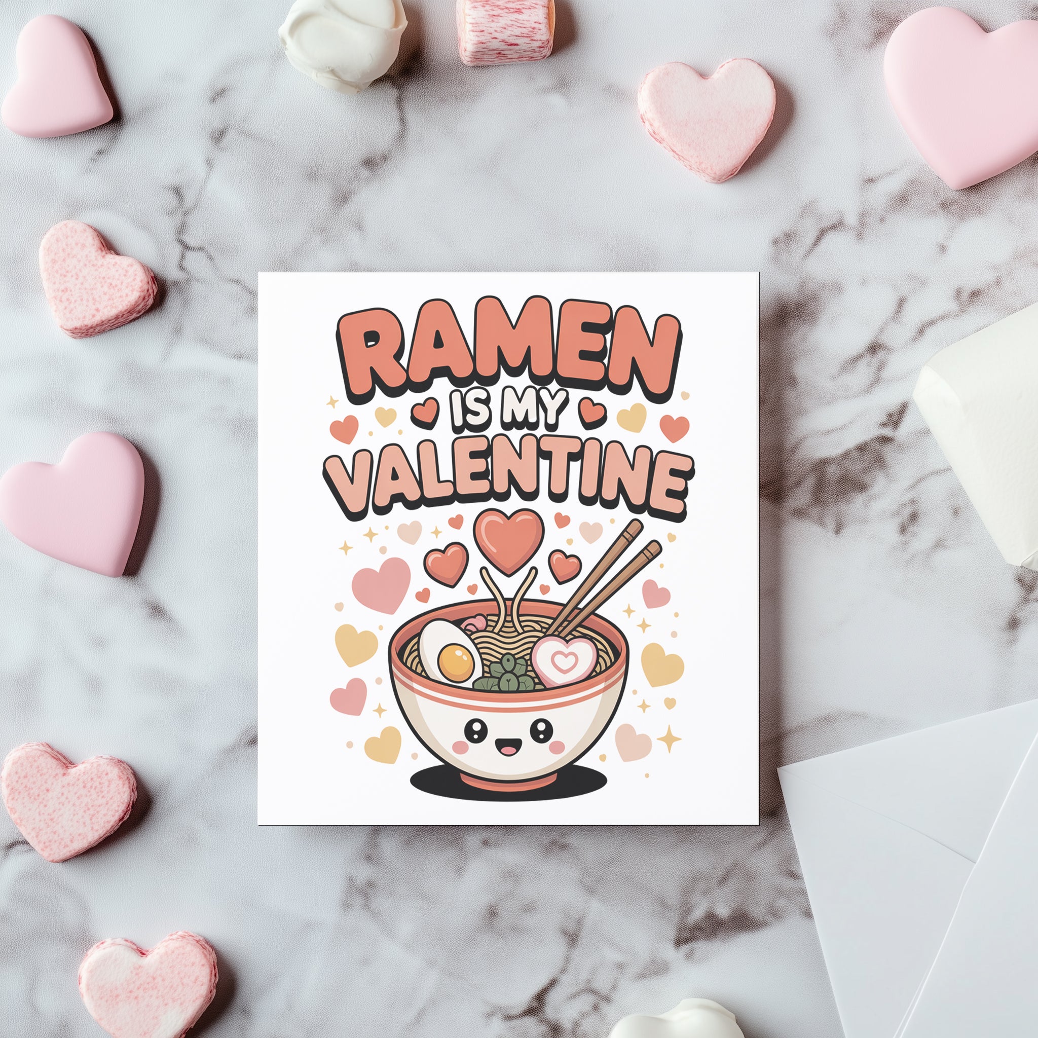 Ramen is My Valentine Card - Cute Kawaii Foodie Valentine's Day Card