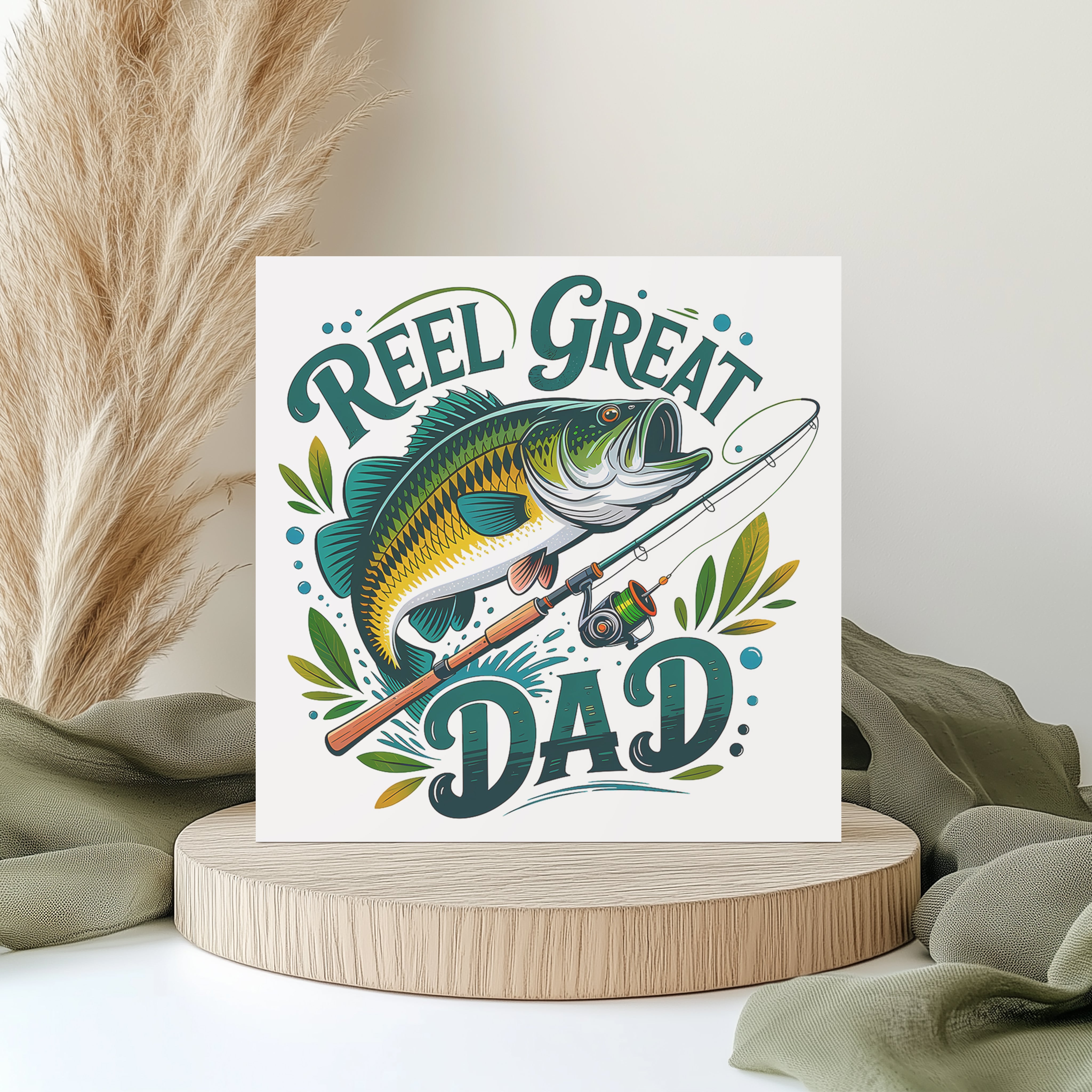Reel Great Dad Card Funny Fishing Father’s Day Greeting Card For Daddy
