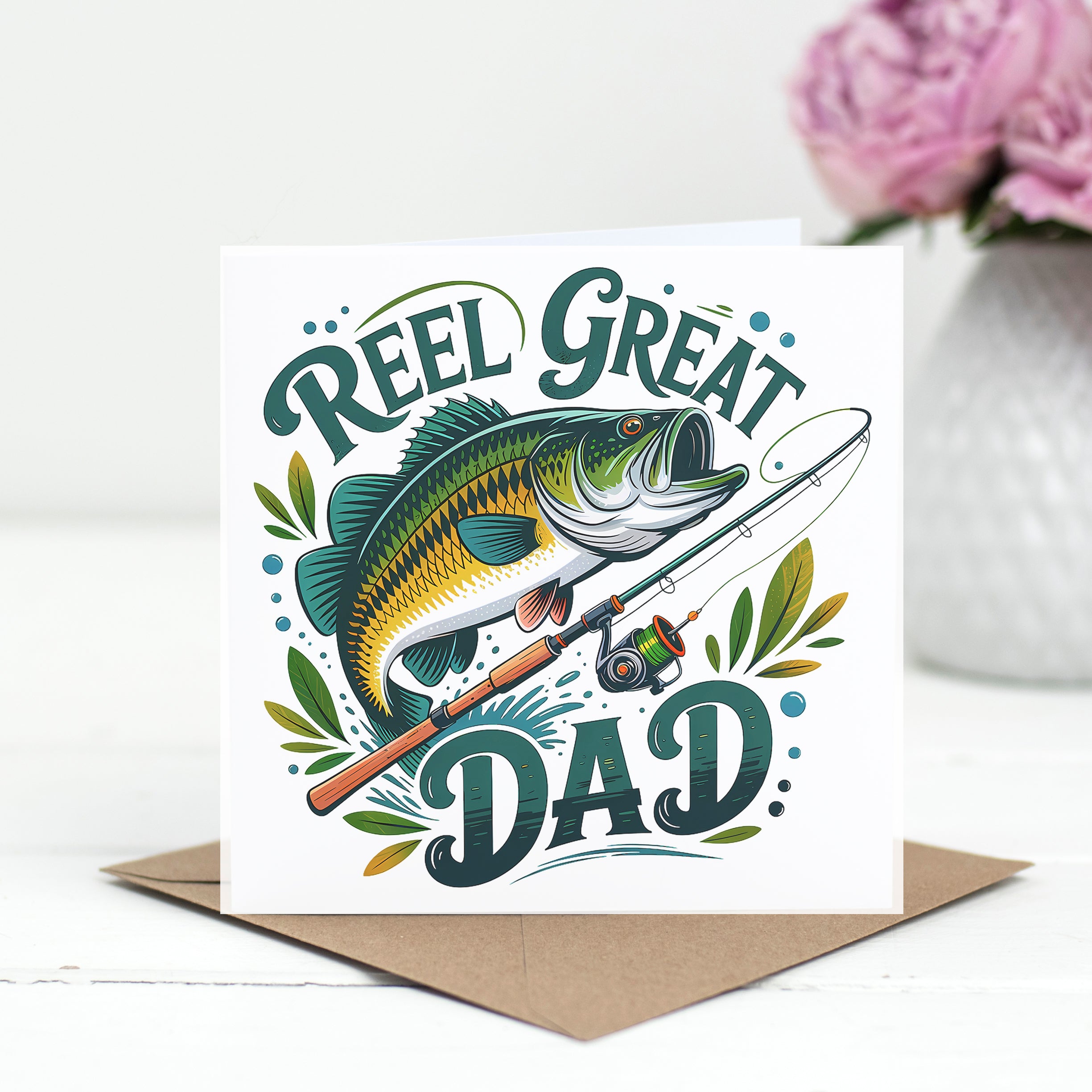 Reel Great Dad Card Funny Fishing Father’s Day Greeting Card For Daddy