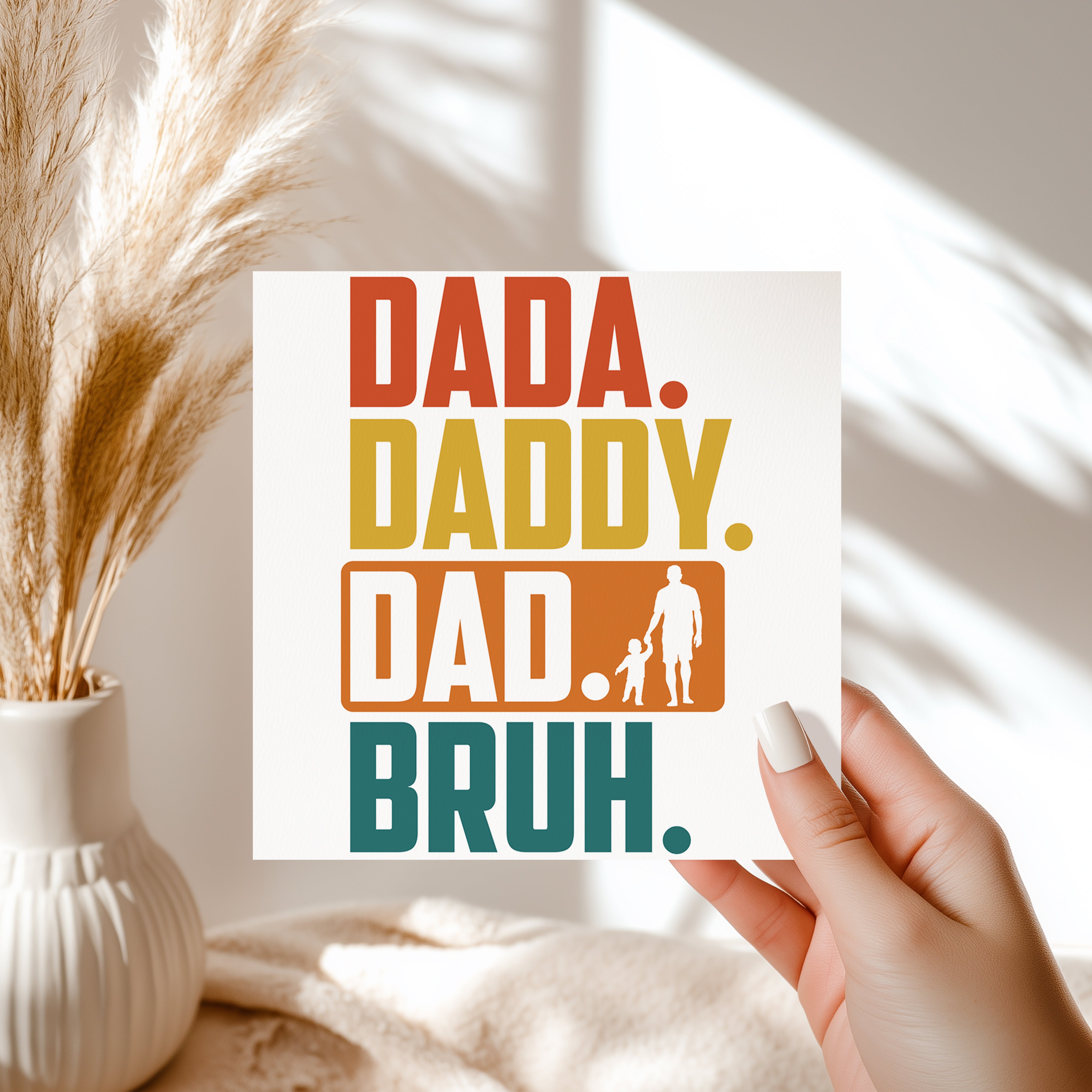 Dada Daddy Dad Bruh Card Funny Retro Father’s Day Greeting Card For Him Son