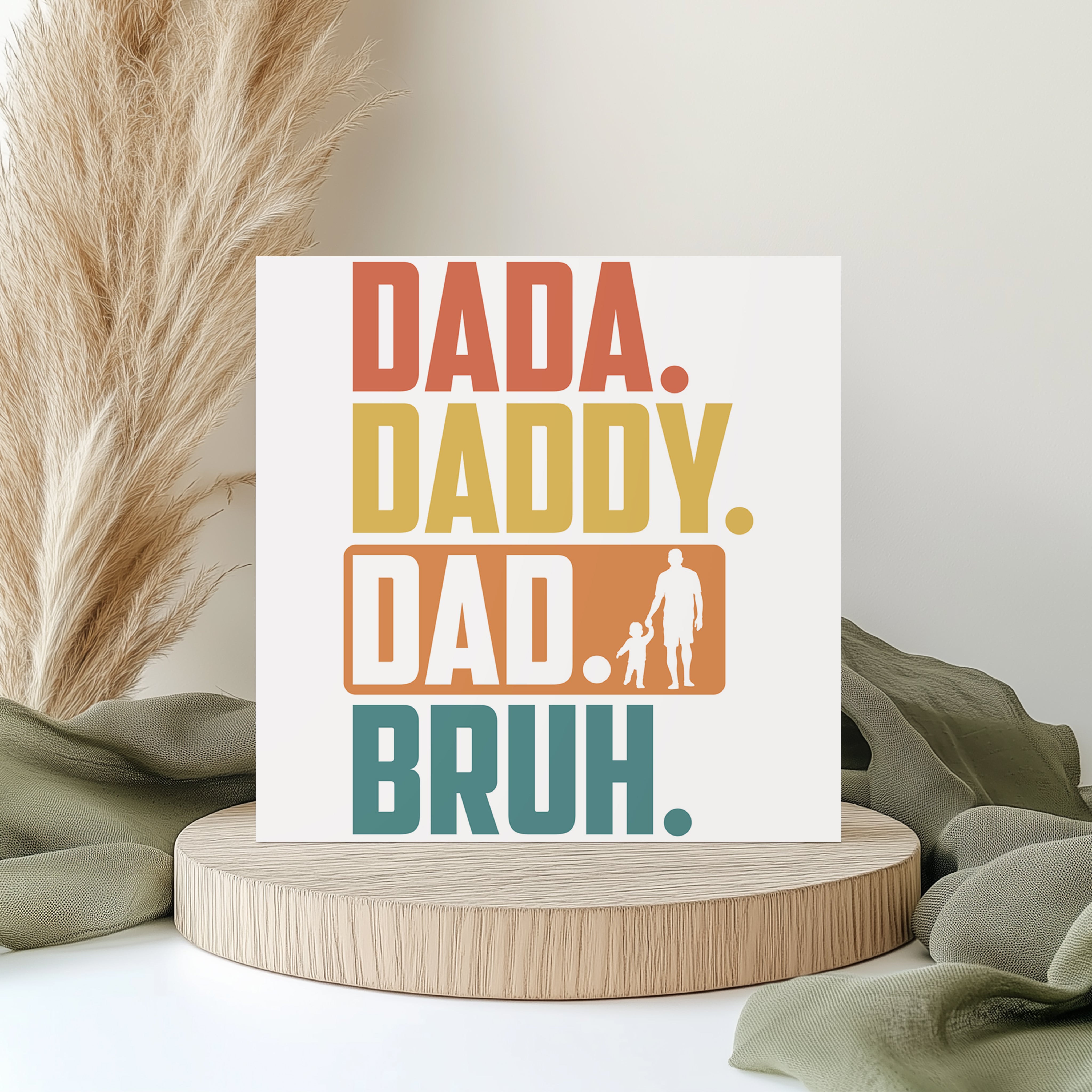 Dada Daddy Dad Bruh Card Funny Retro Father’s Day Greeting Card For Him Son