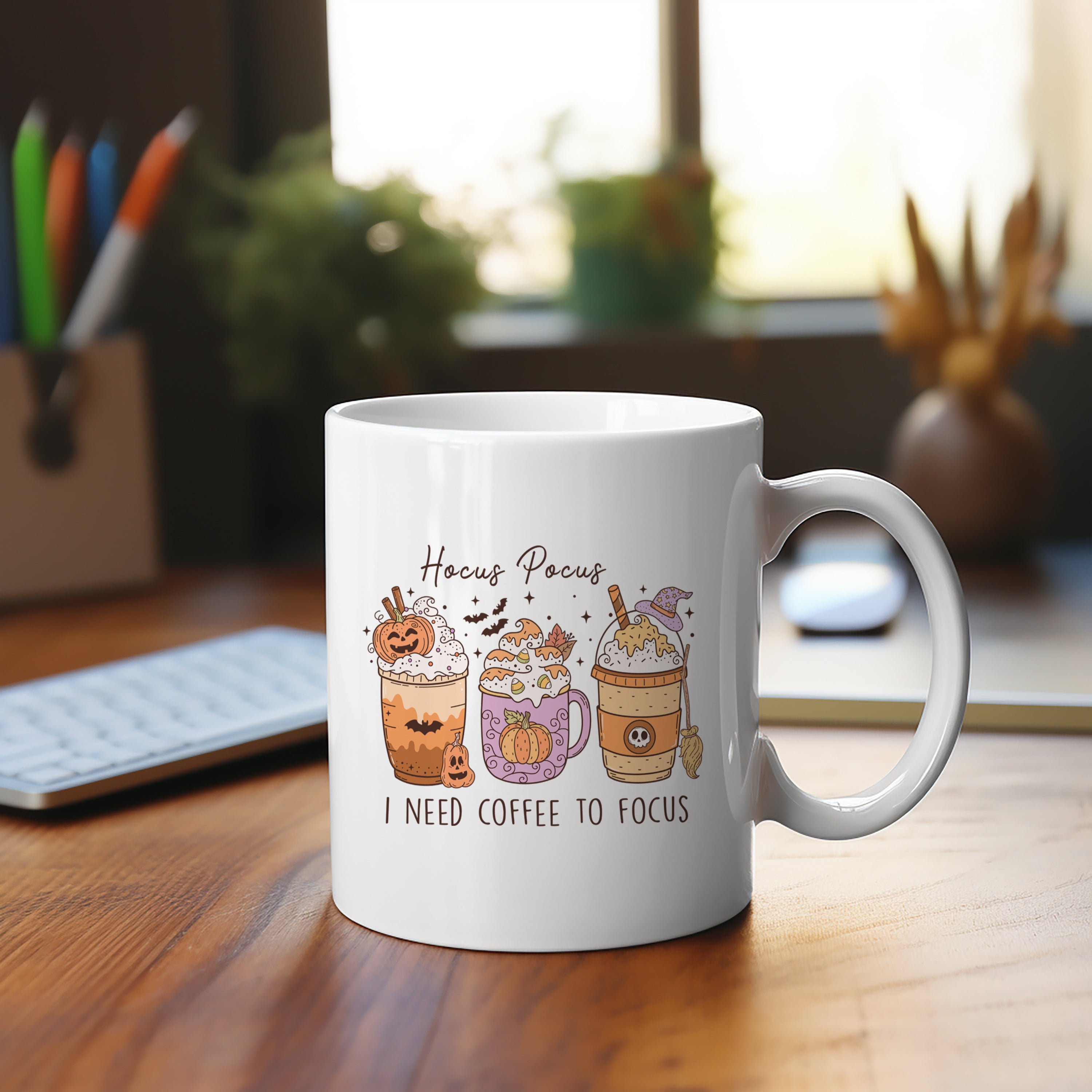 Hocus Pocus I Need Focus Mug Halloween Themed Coffee Cup Gifts