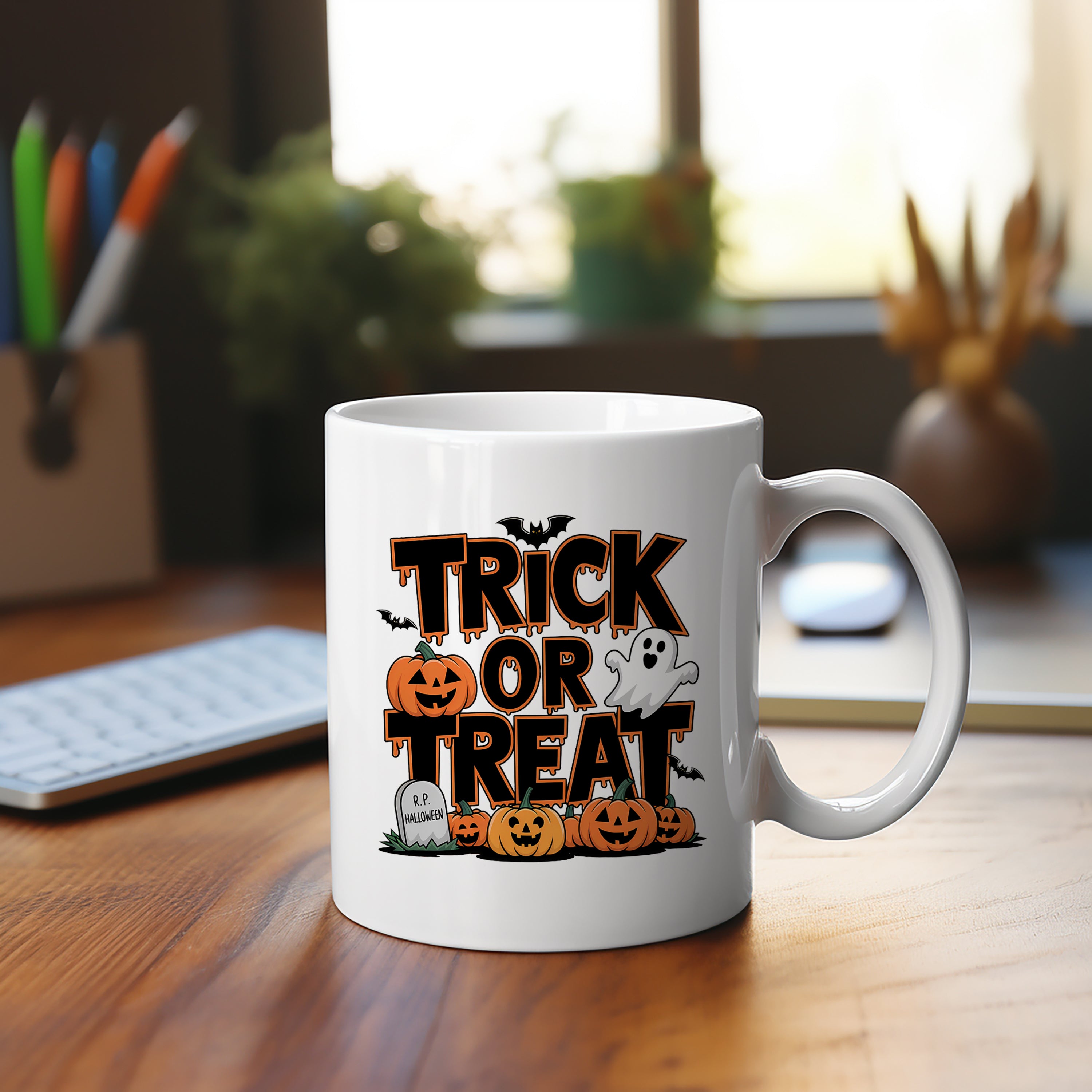 Trick Or Treat Mug Halloween Themed Coffee Cup Gifts