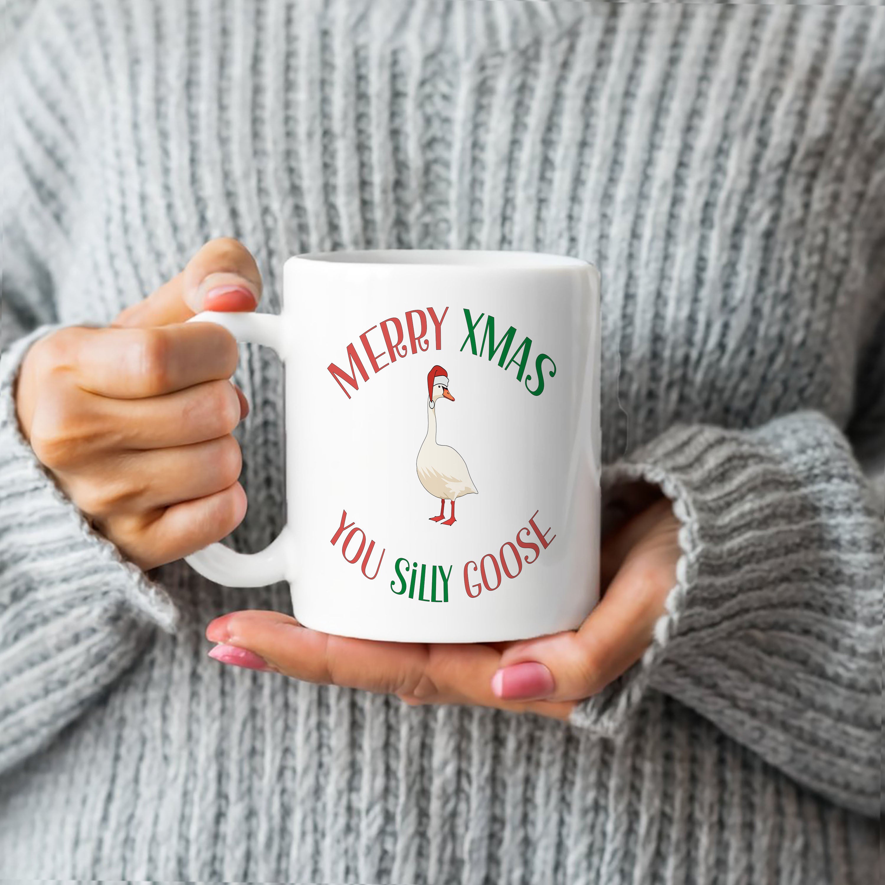 Merry Xmas You Silly Goose Mug Christmas Themed Coffee Cup Xmas Gifts Santa Hat