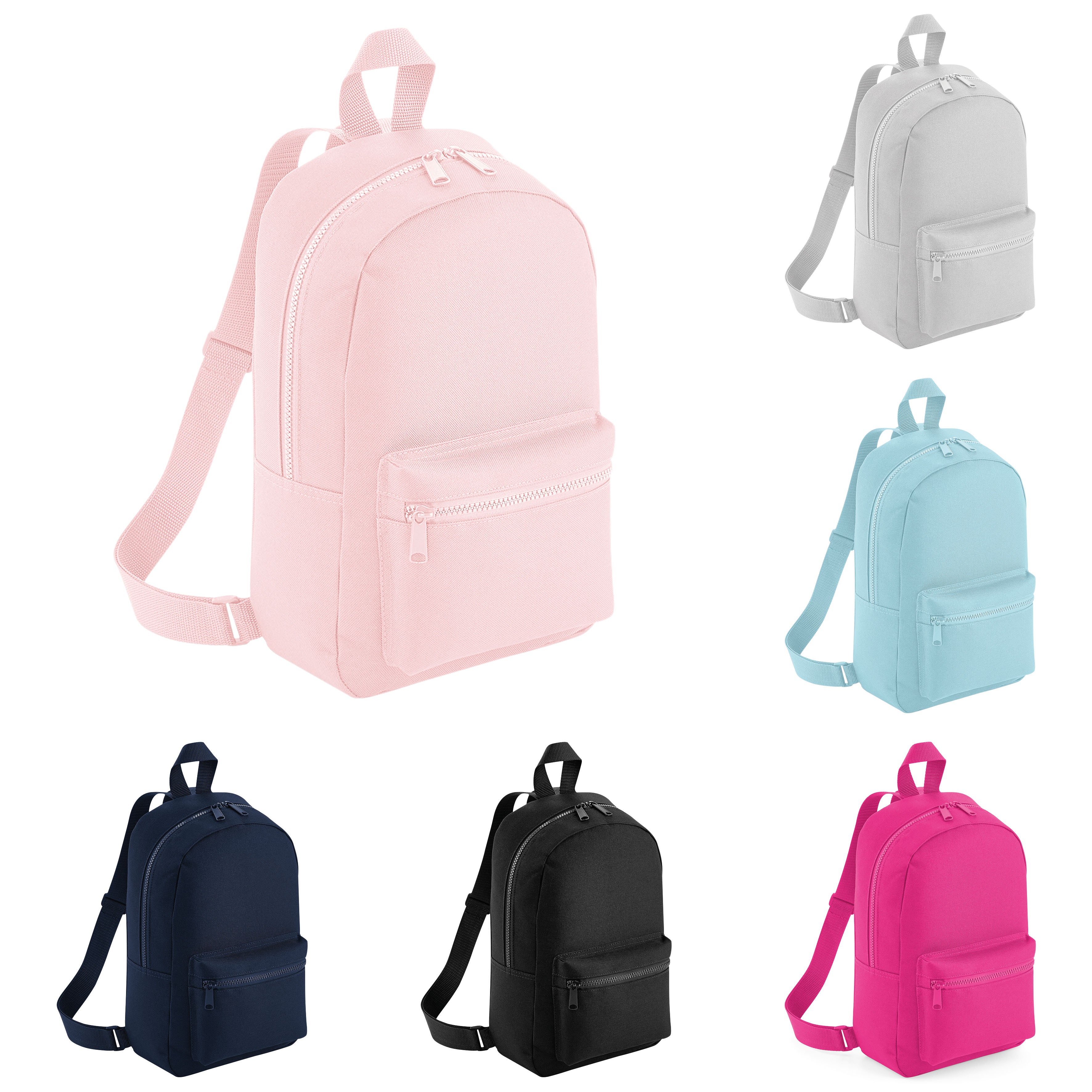 Personalised Pink & Navy Boho Rainbow & Name Backpack
