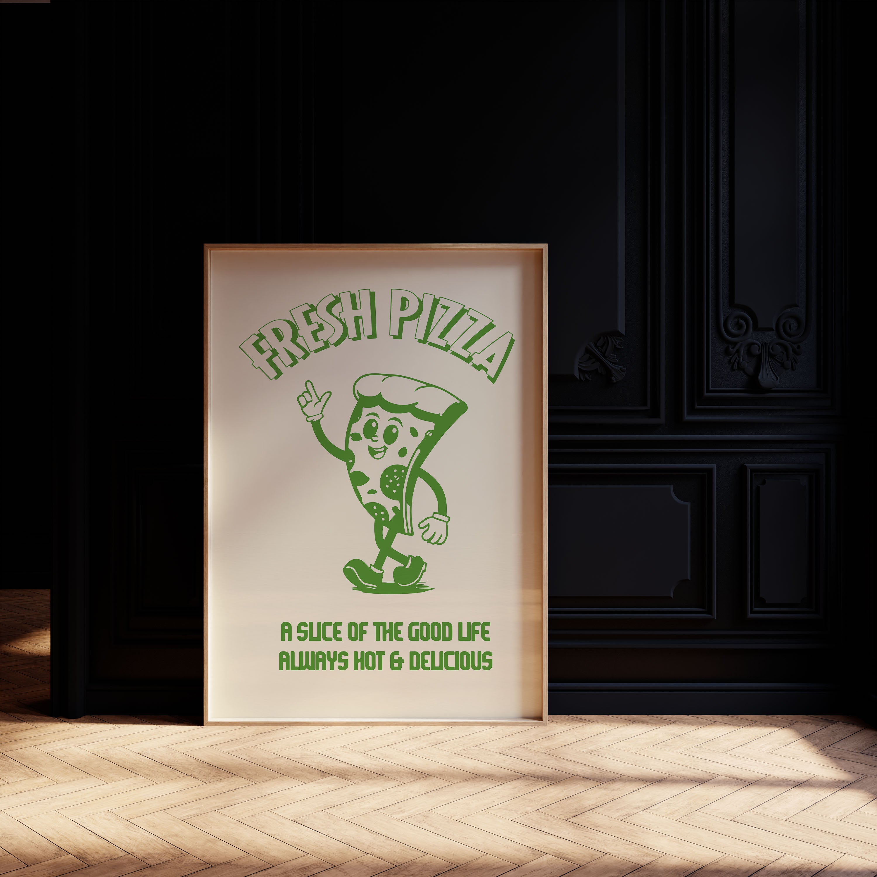 Retro Pizza Slice Boy Green