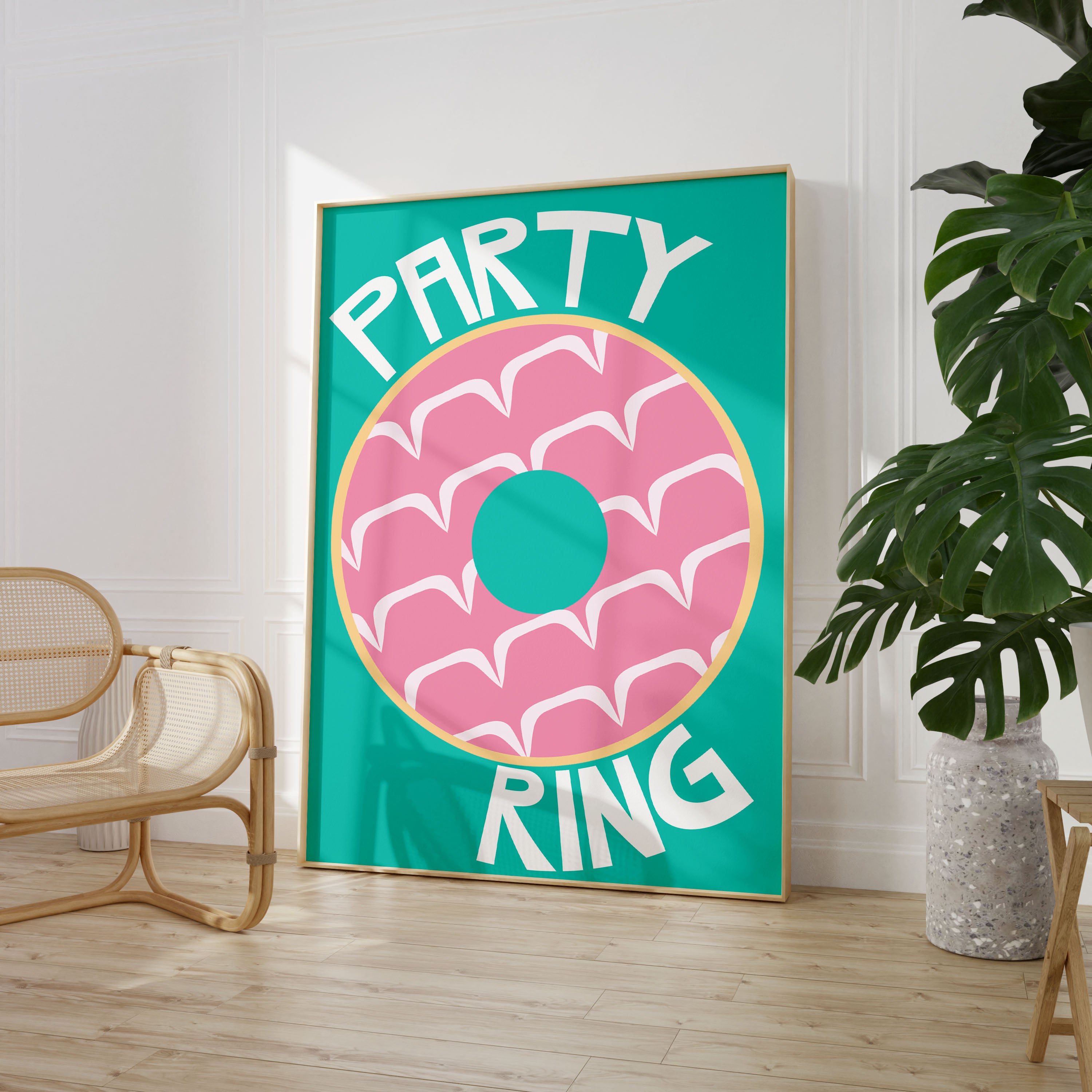 Party Ring Biscuit Print Teal