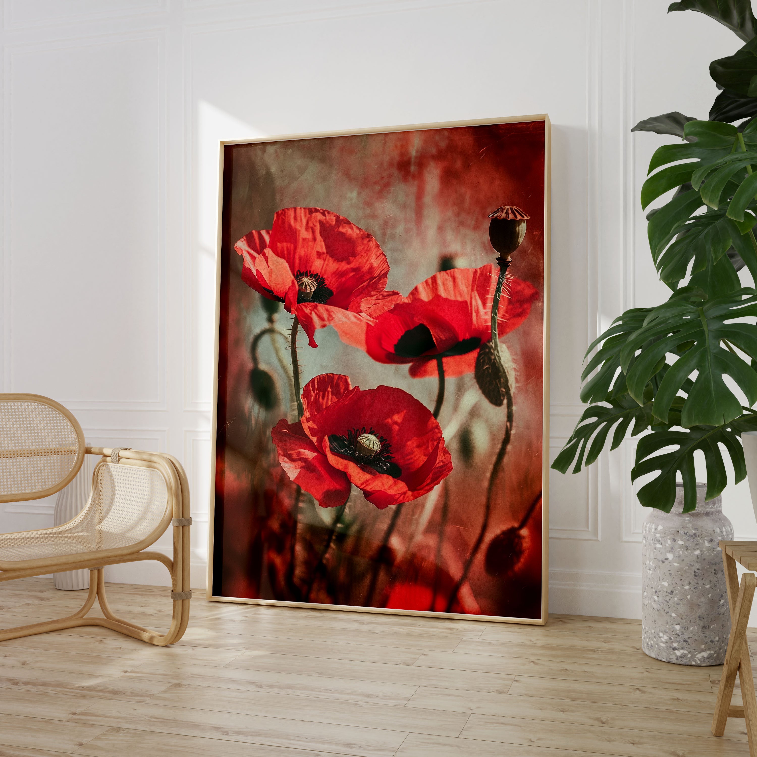 Set of 3 Poppy Sunset Photos Poster Print