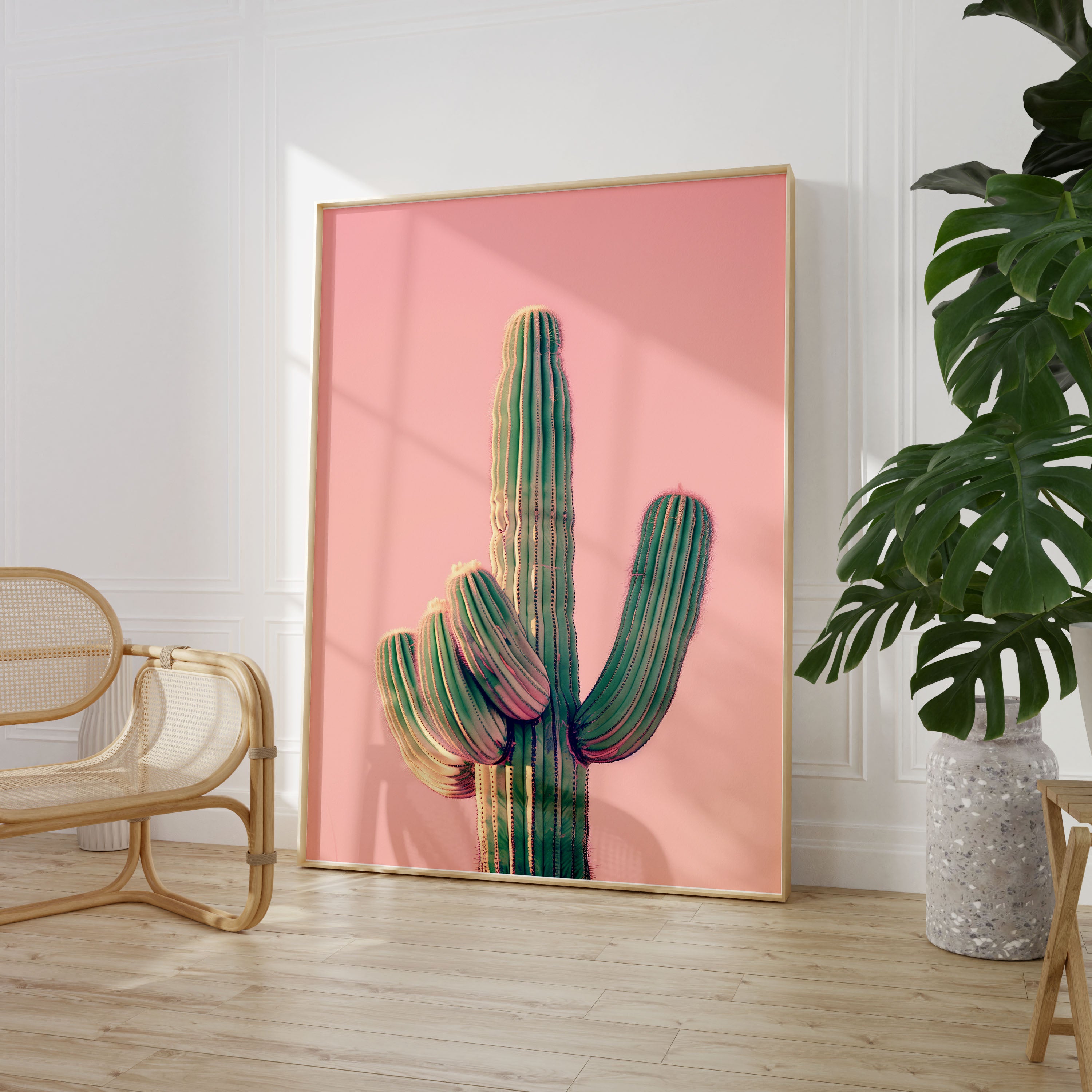 Set of 3 Pink Cactus Poster Prints