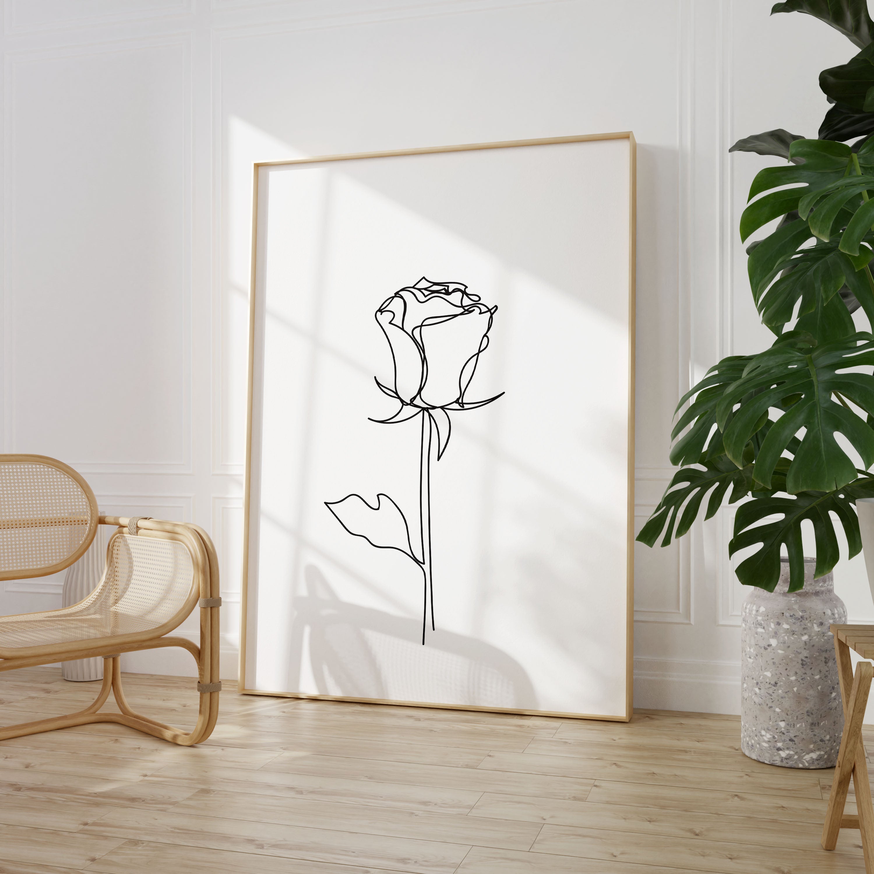 Set of 3 Our Love Story Is My Favourite Geometric Rose Poster Print