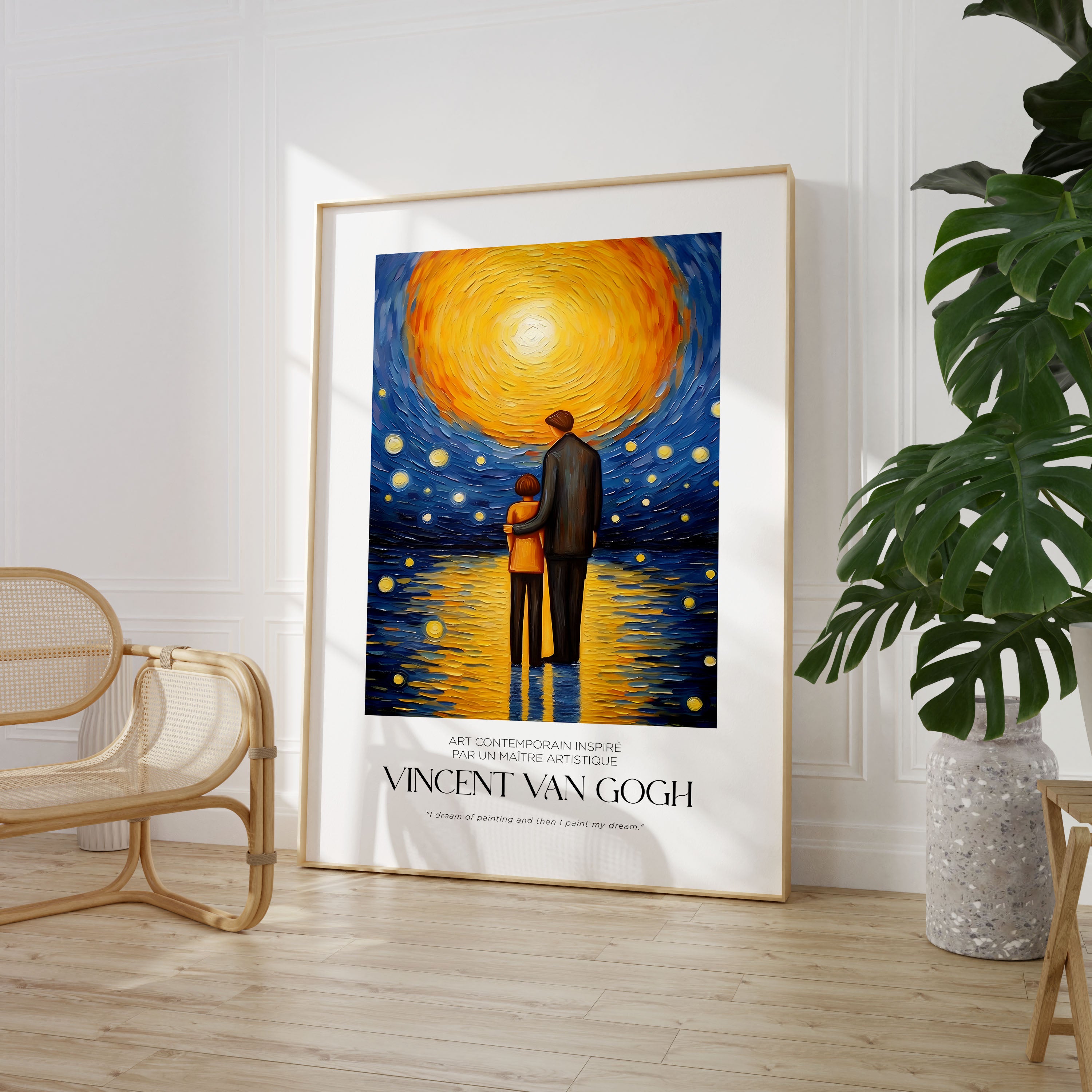 Set of 3 Vincent Van Gogh Sunset Oil Painting Poster Prints