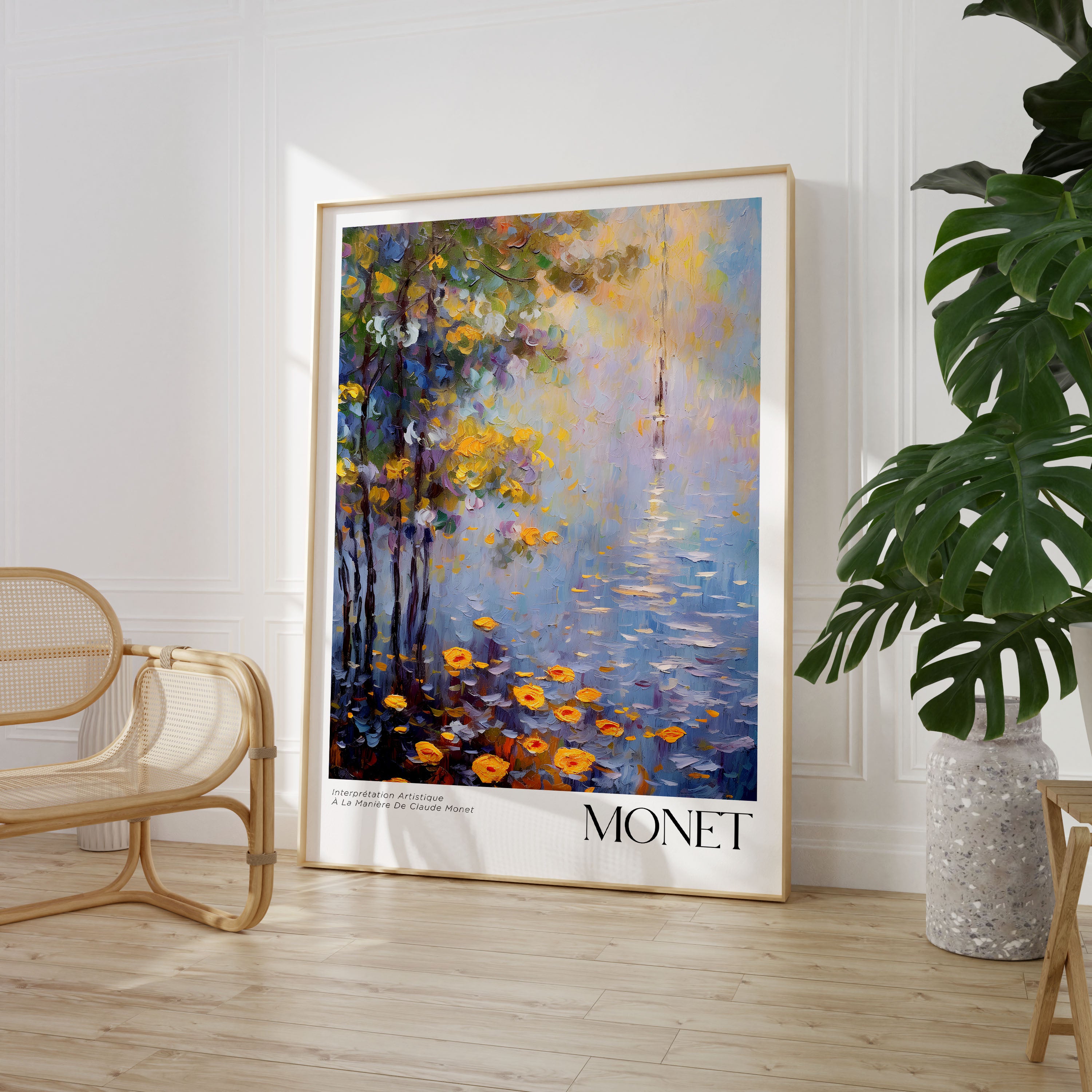 Set of 3 Monet Lillies Widlife Oil Painting Poster Prints