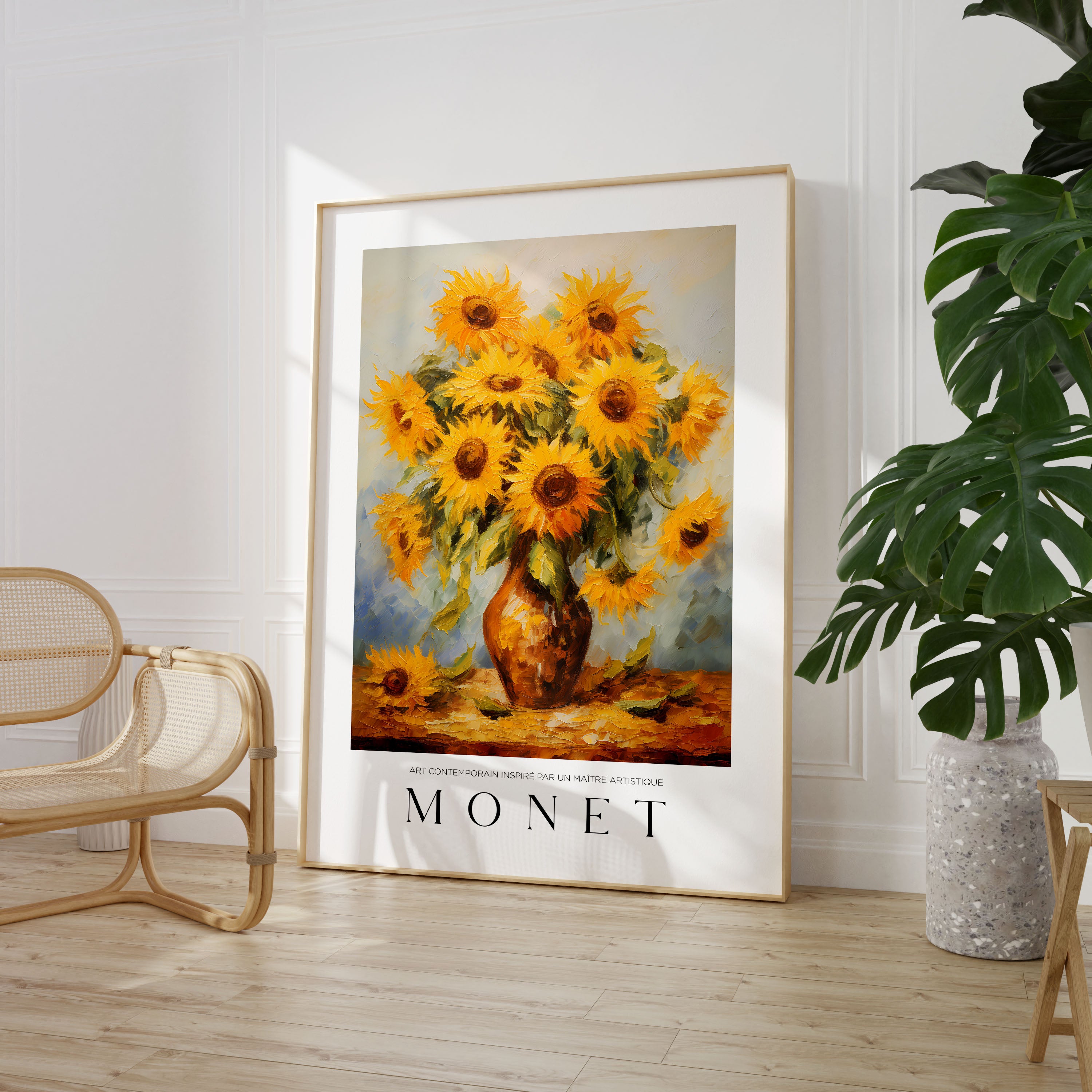 Set of 3 Monet Floral Oil Painting Poster Prints