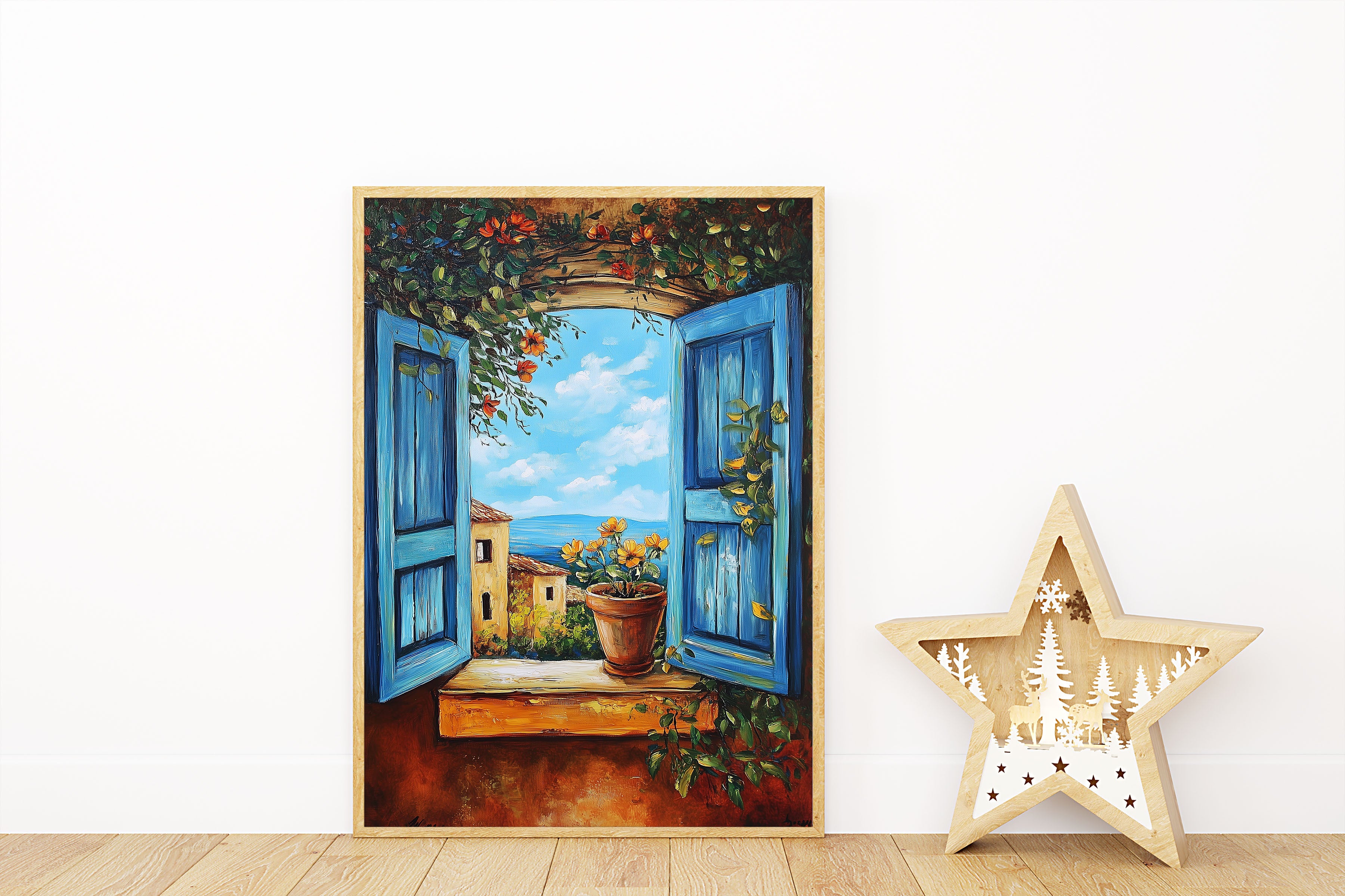 Open Window Henry Matisse Retro Style Painting Wall Print Poster Art Retro Vintage Mountain View