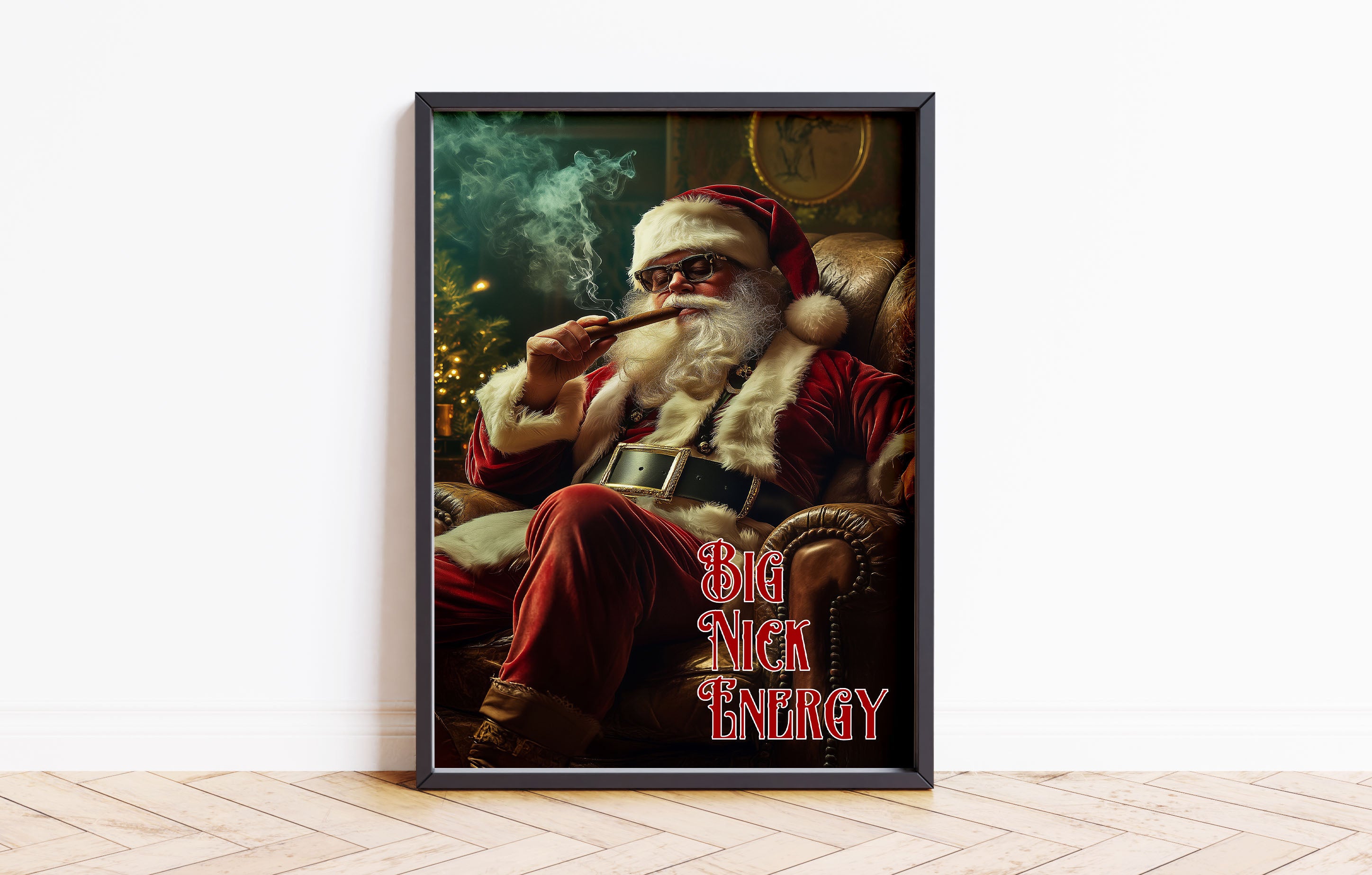 Big Nick Energy Poster Home Decor Quote Santa Christmas Wall Prints