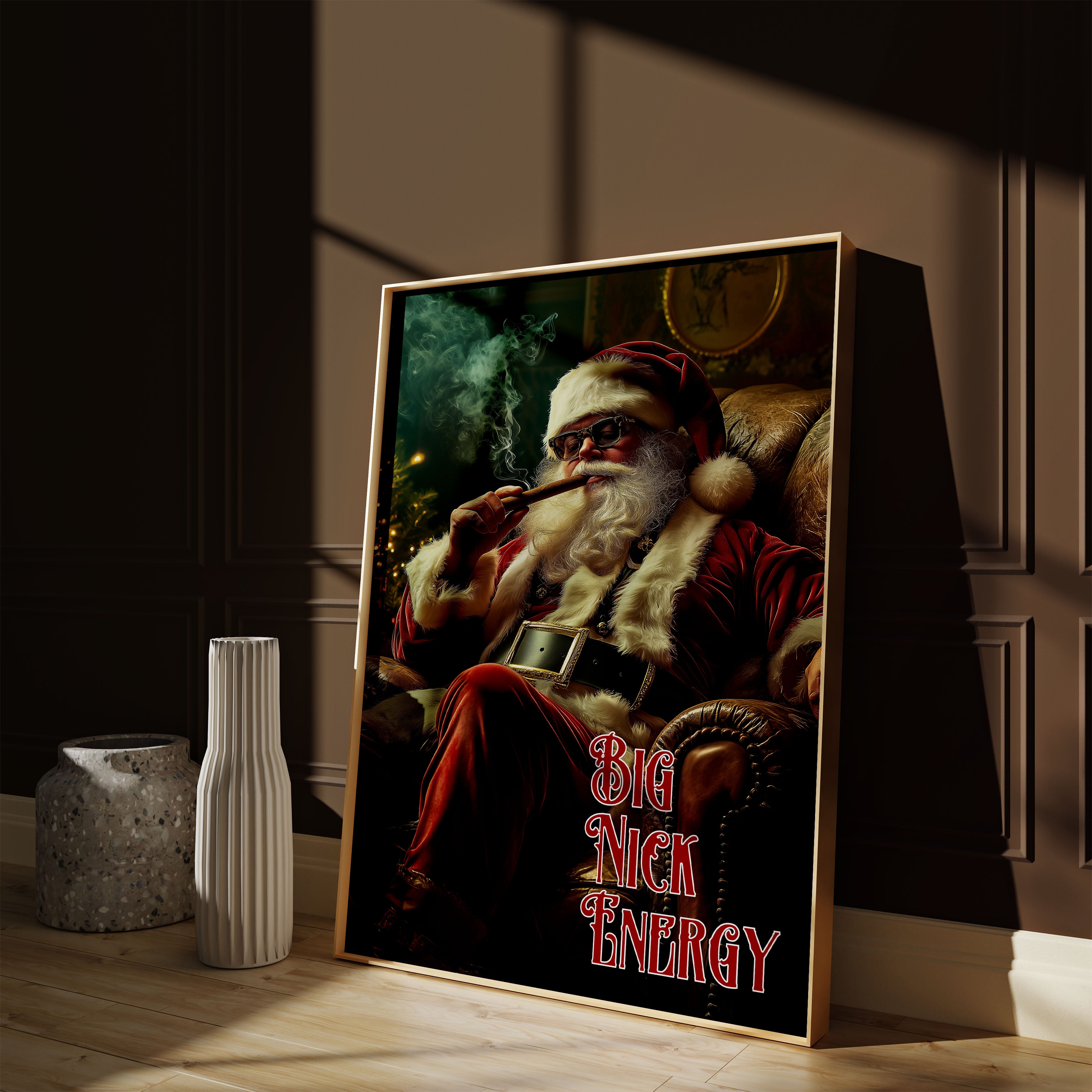 Big Nick Energy Poster Home Decor Quote Santa Christmas Wall Prints