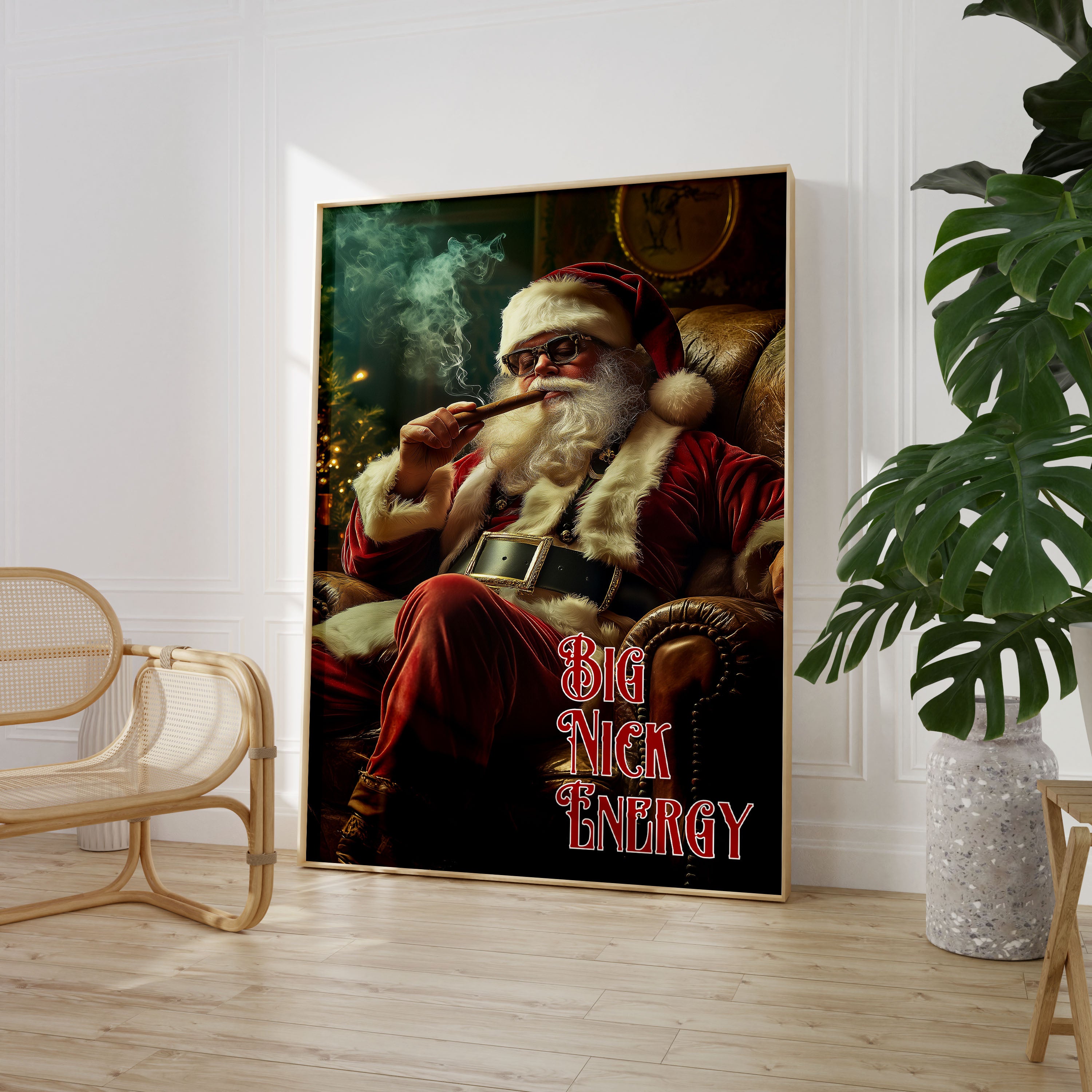 Big Nick Energy Poster Home Decor Quote Santa Christmas Wall Prints