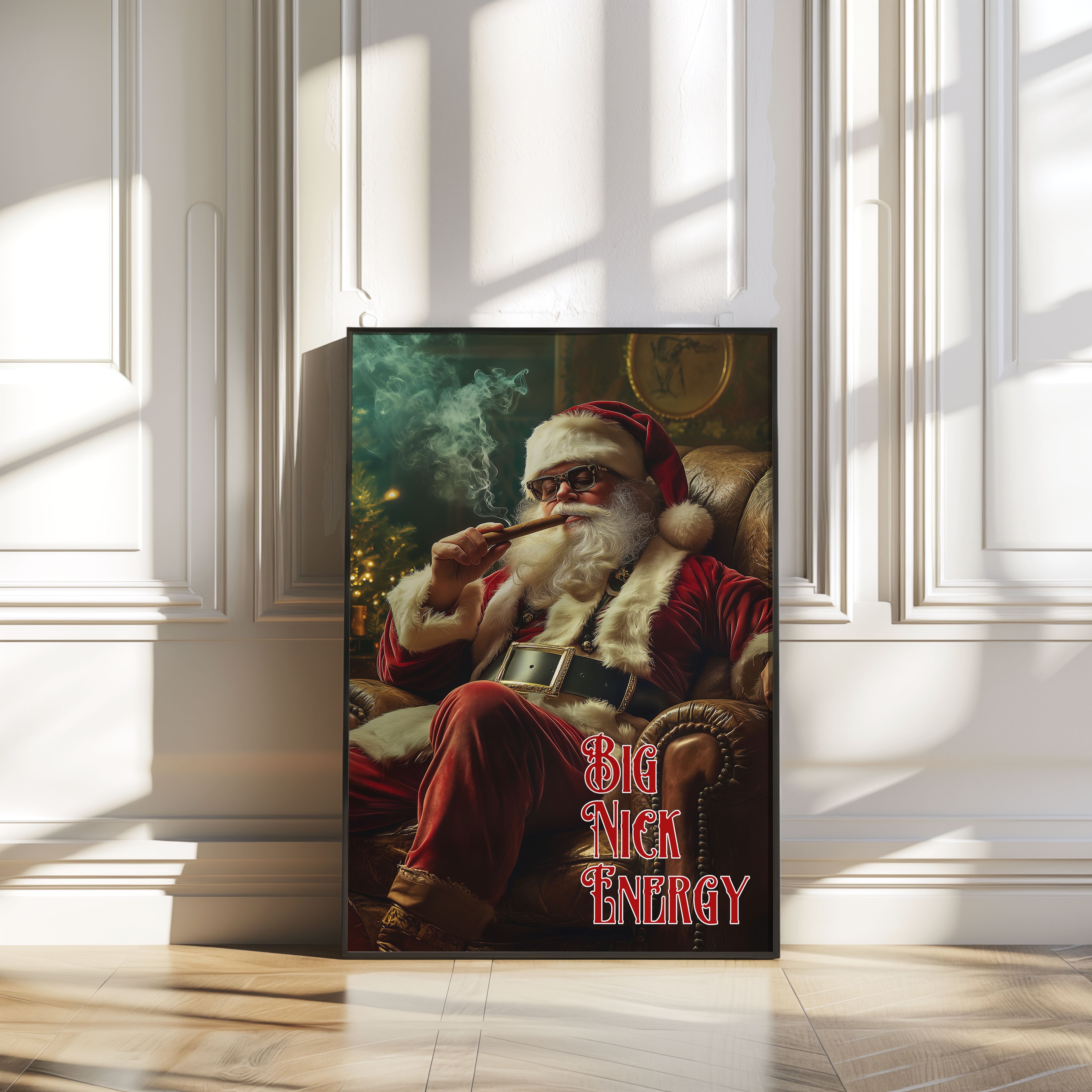 Big Nick Energy Poster Home Decor Quote Santa Christmas Wall Prints