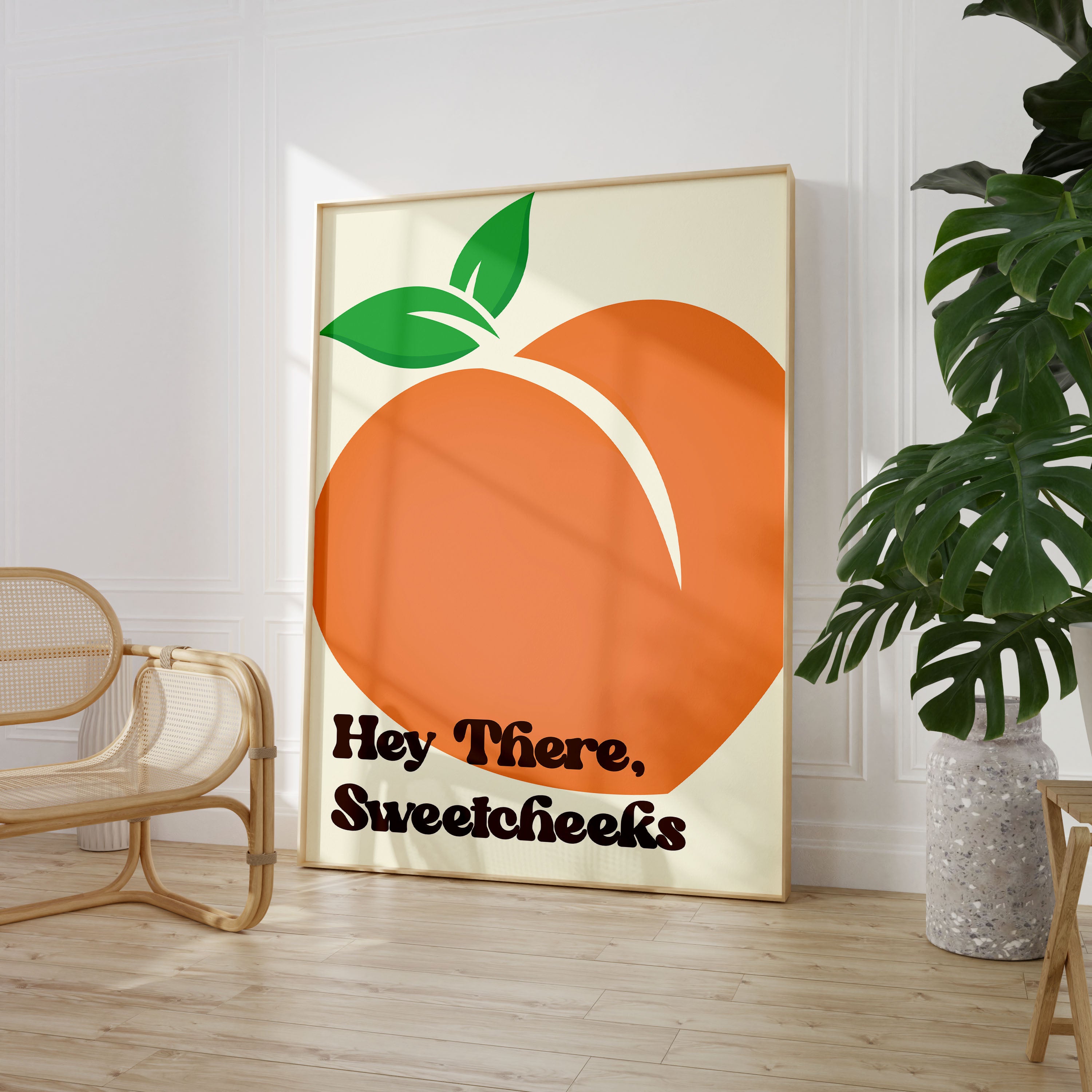 Hey There Sweetcheeks Print Typography Quote Poster Wall Prints Home Decor