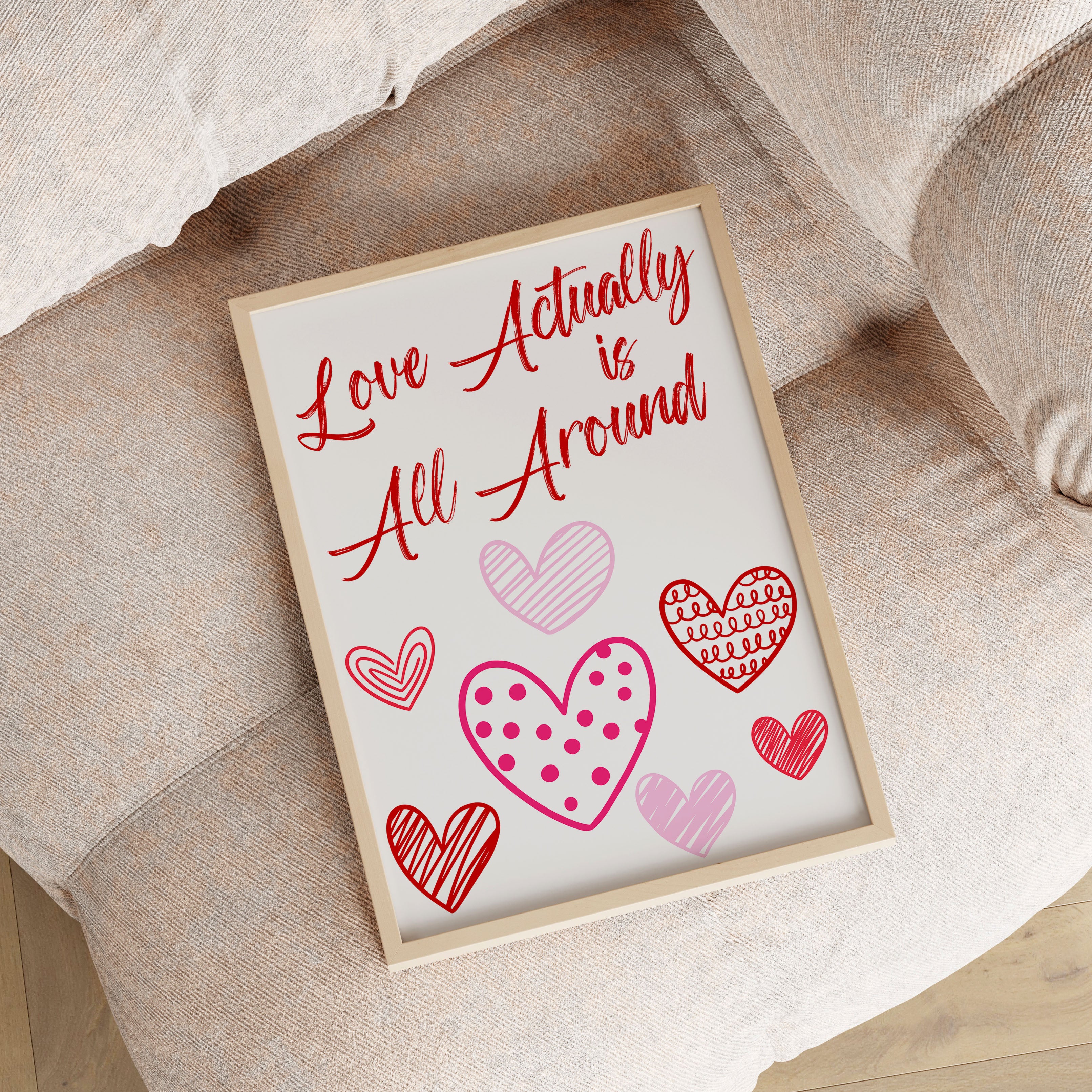 Love Actually Is All Around Print Typography Quote Poster Wall Prints Home Decor Valentines Gift (Copy)