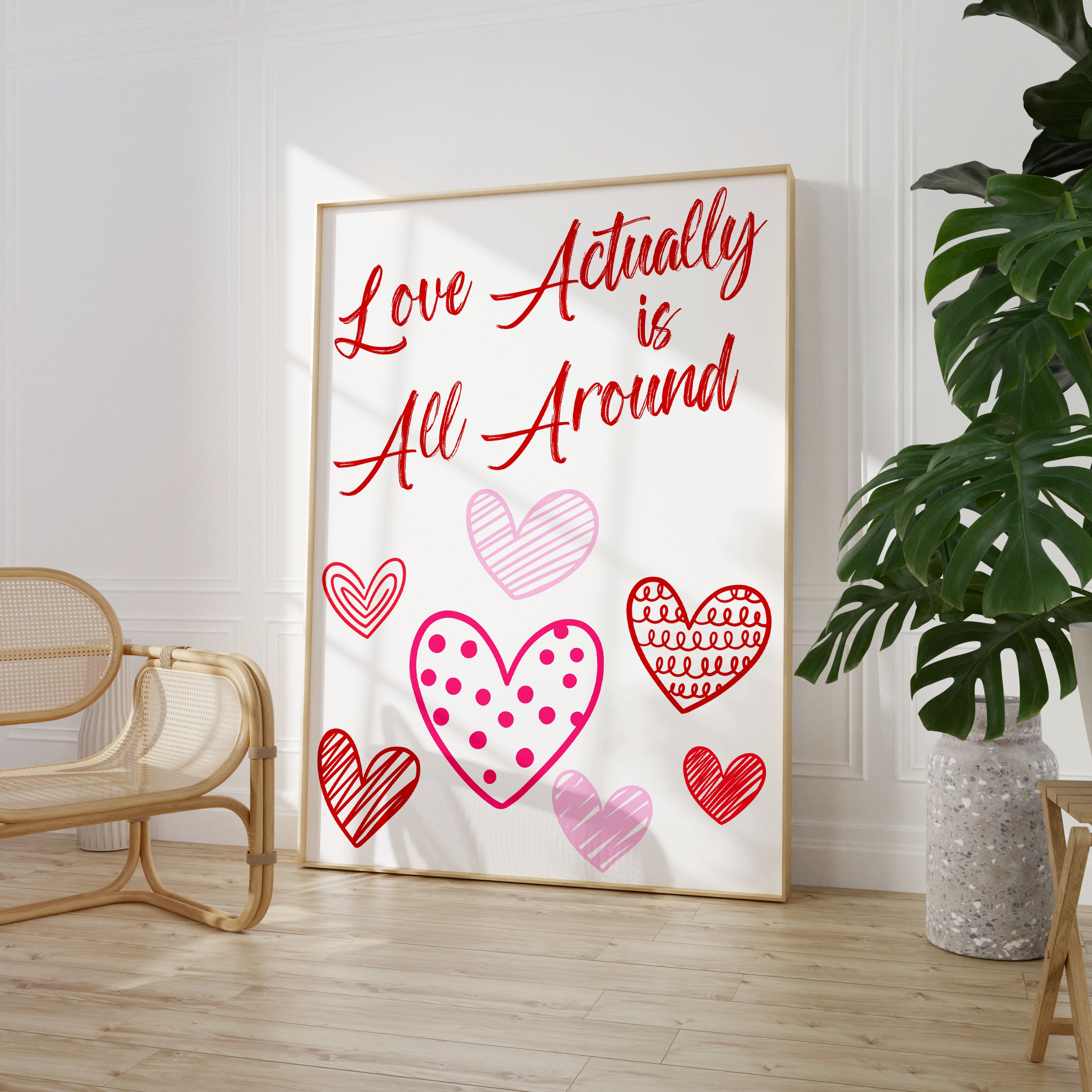 Love Actually Is All Around Print Typography Quote Poster Wall Prints Home Decor Valentines Gift (Copy)