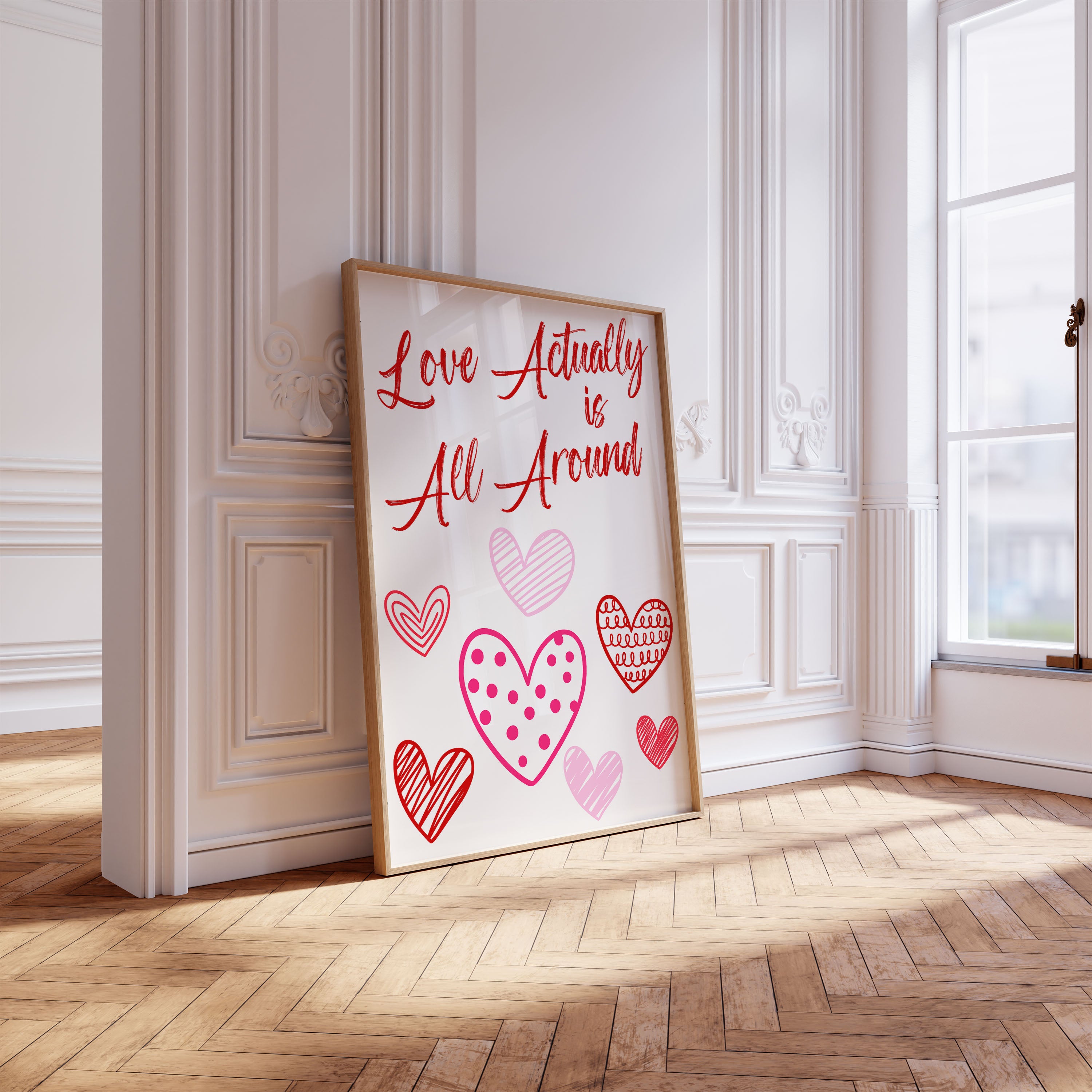 Love Actually Is All Around Print Typography Quote Poster Wall Prints Home Decor Valentines Gift (Copy)