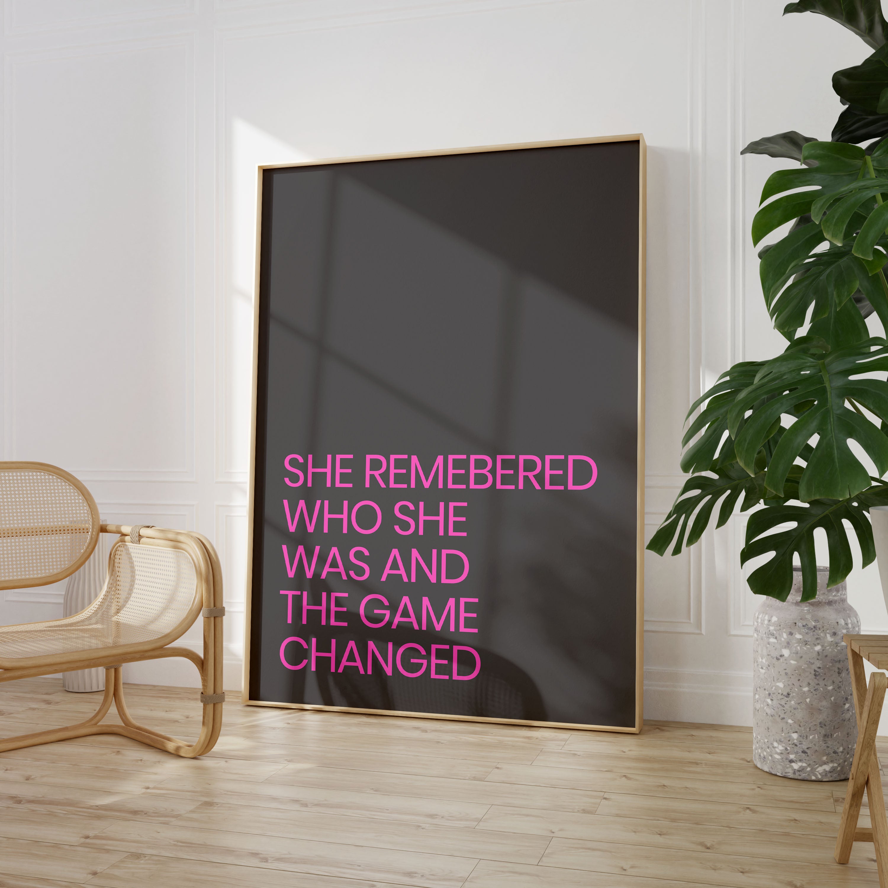 She Remembered Who She Was Print Typography Poster Quote Wall Prints Home Decor