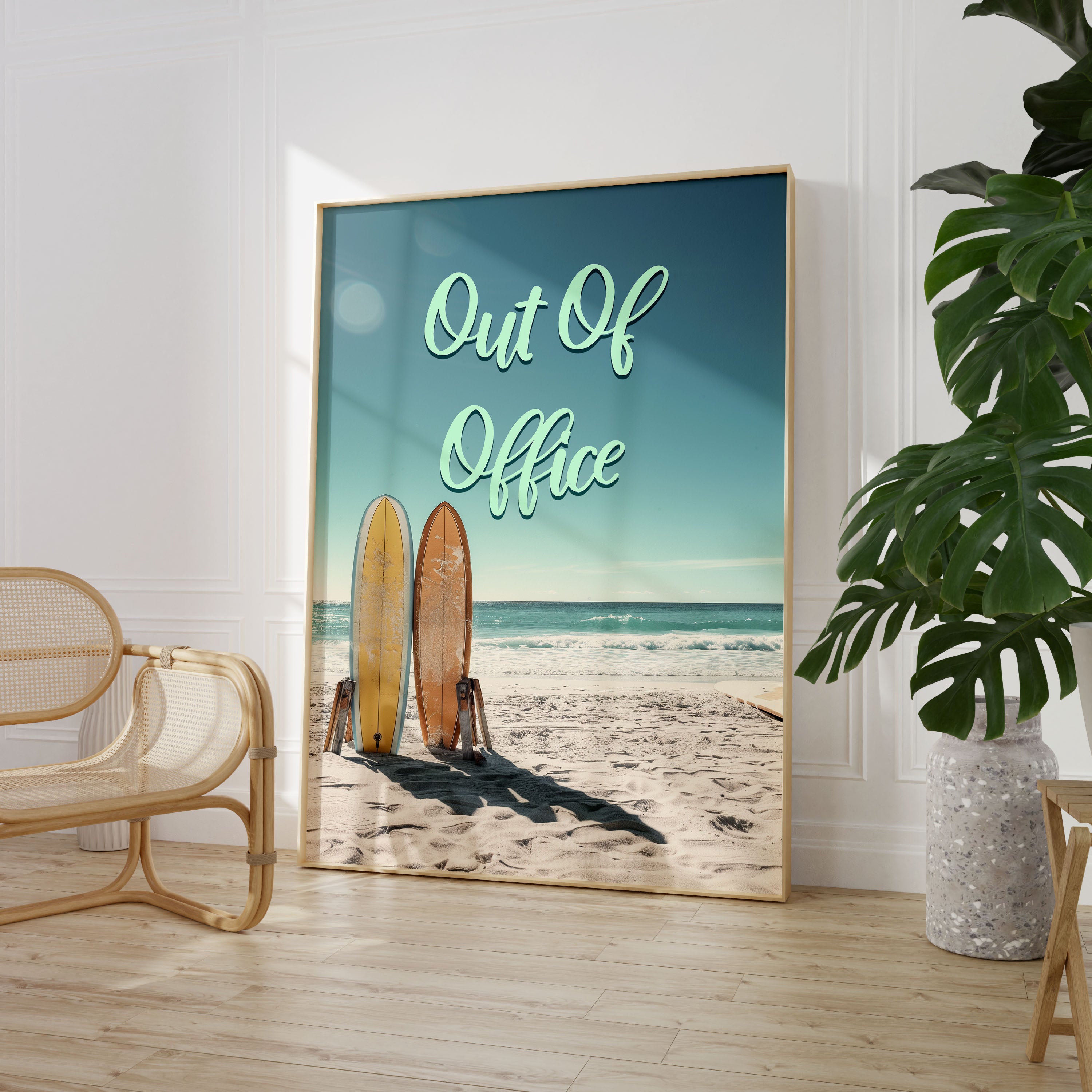 Out of Office Print Typography Poster Quote Wall Prints Home Decor