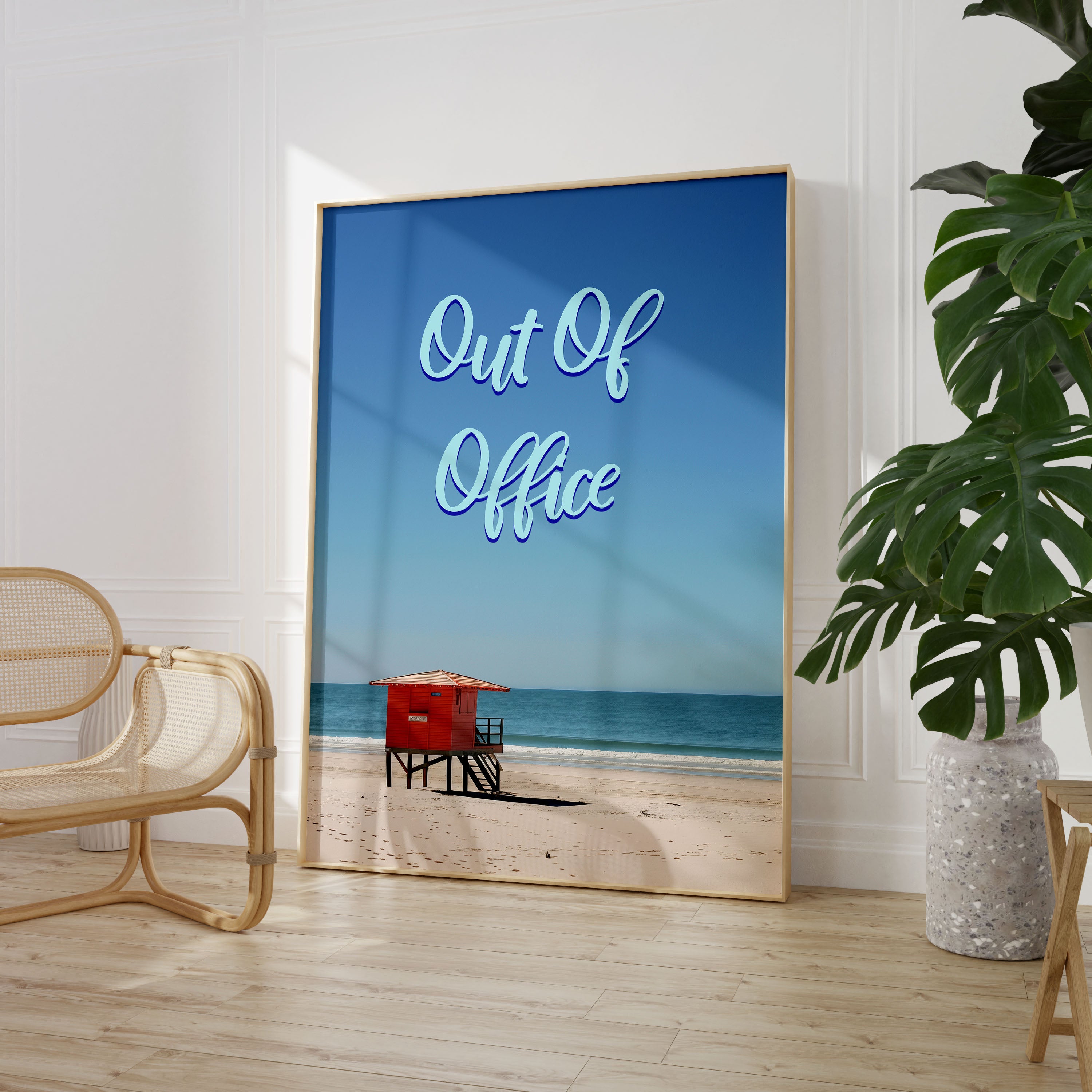 Out of Office Print Typography Poster Quote Wall Prints Home Decor